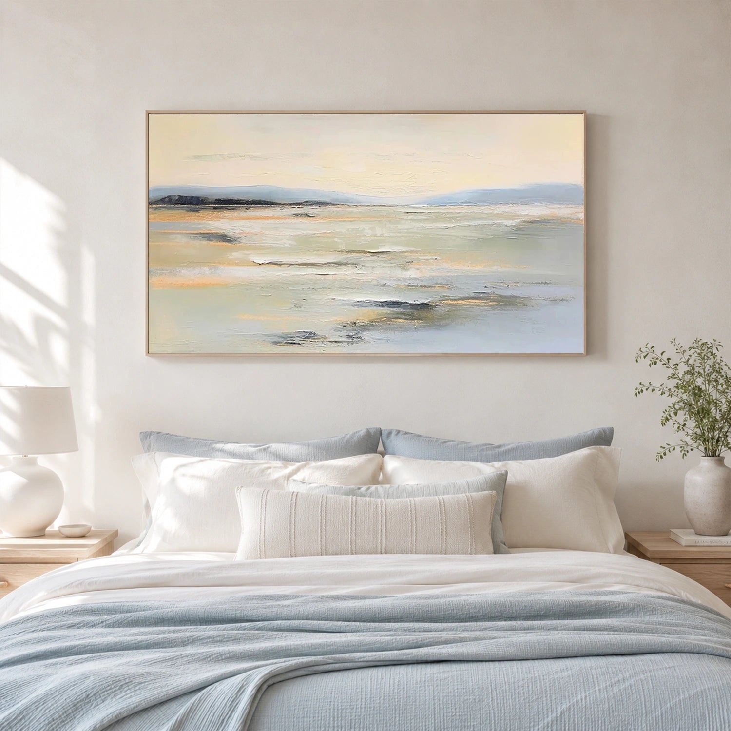 Ocean And Sky Abstract Texture Canvas Art #OS456