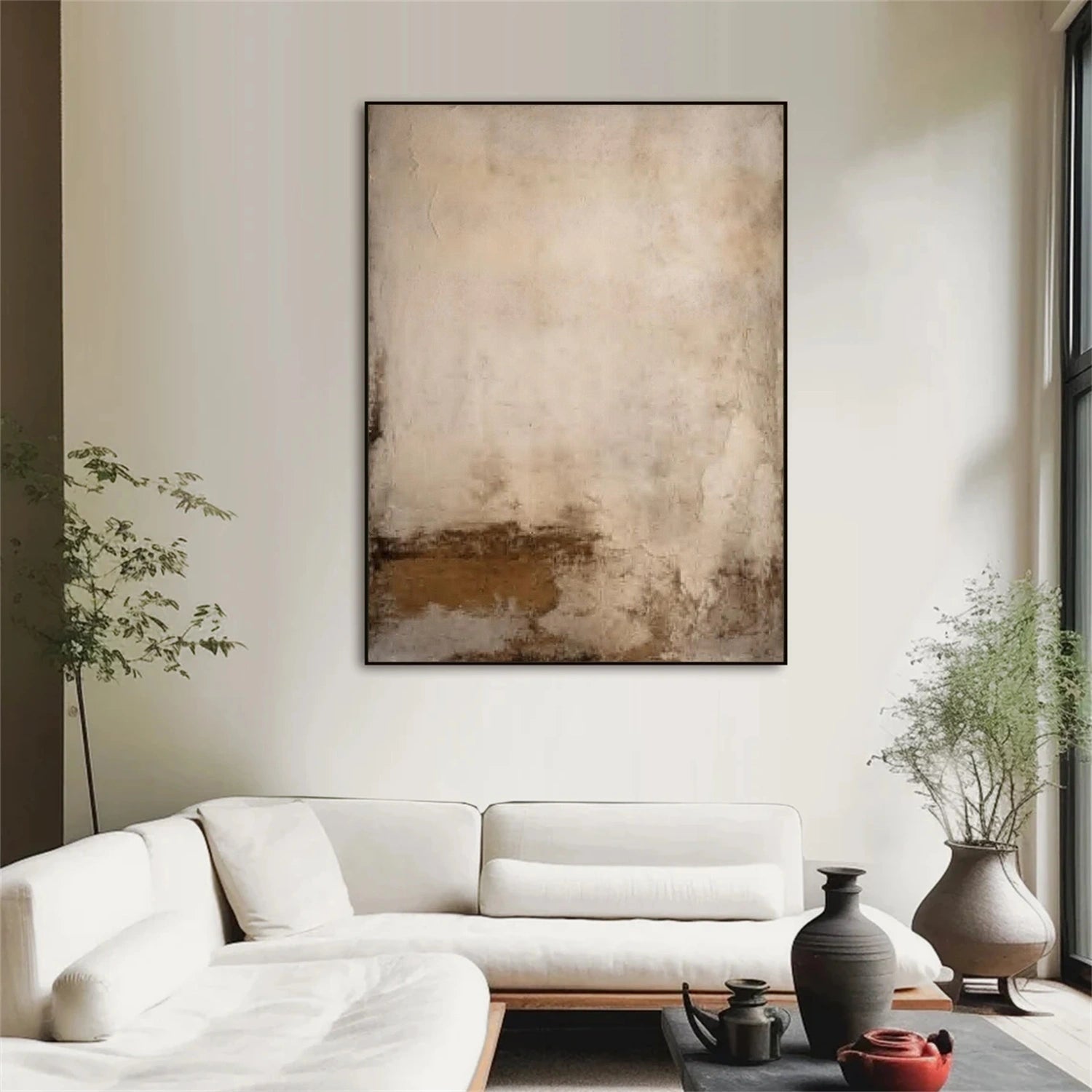 Beige & Brown Abstract Wall Art #BB173