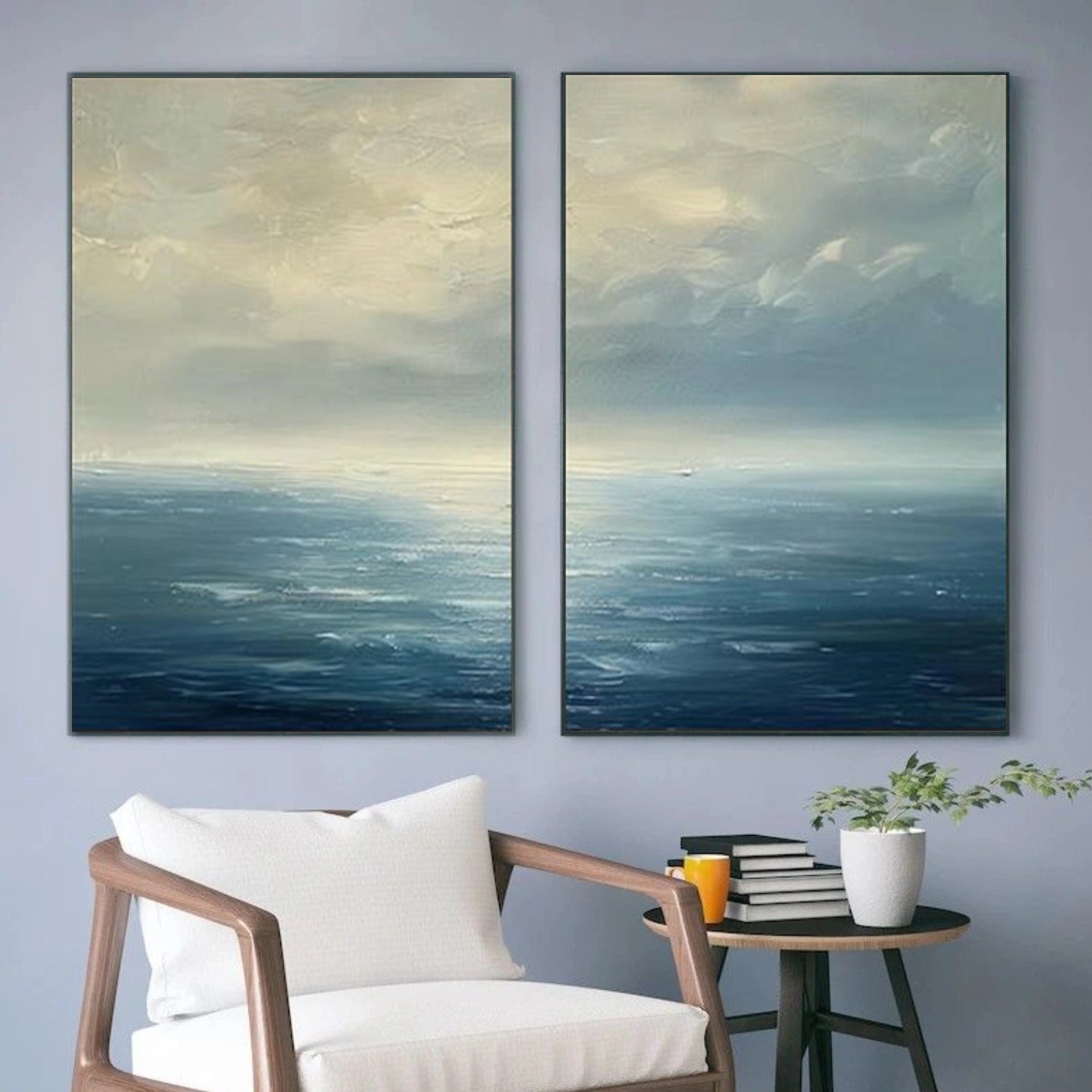 Ocean And Sky Abstract Canvas Art Set of 2 #OS353
