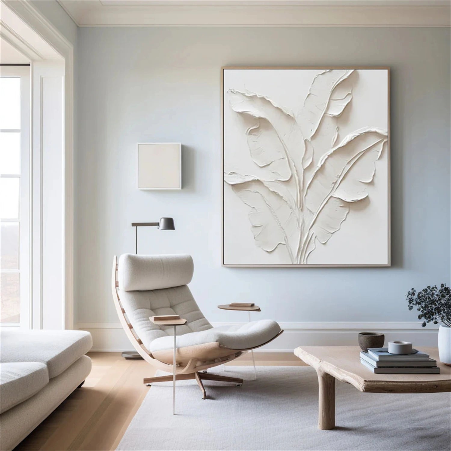 Beige Flower & Tree Abstract Texturte  Canvas Art #FT 239