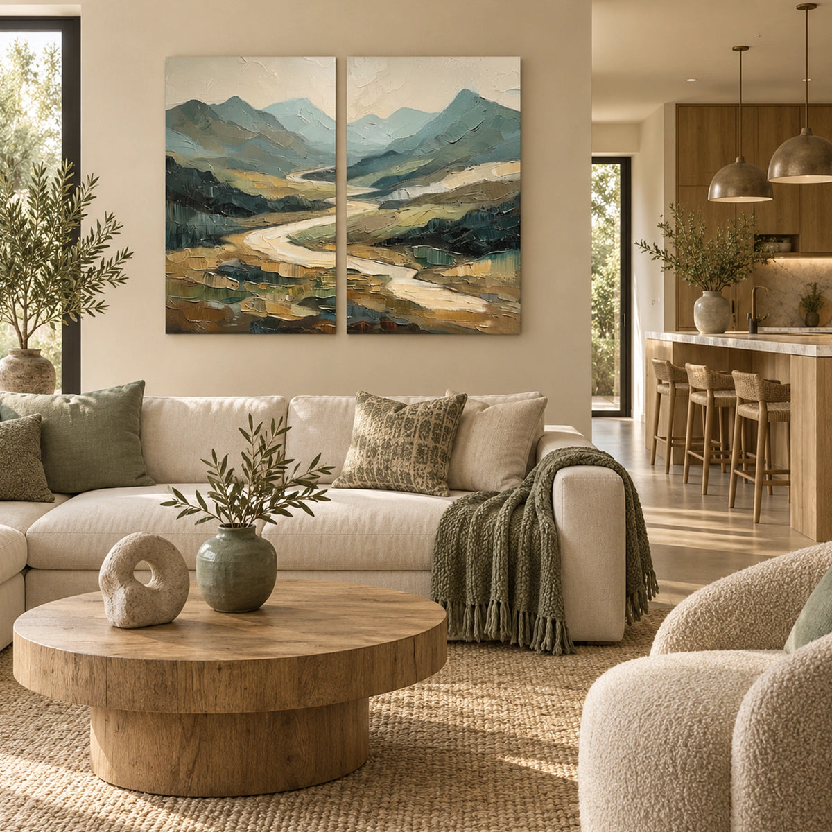 Minimalist Mountain Canvas Set of 2# MM480