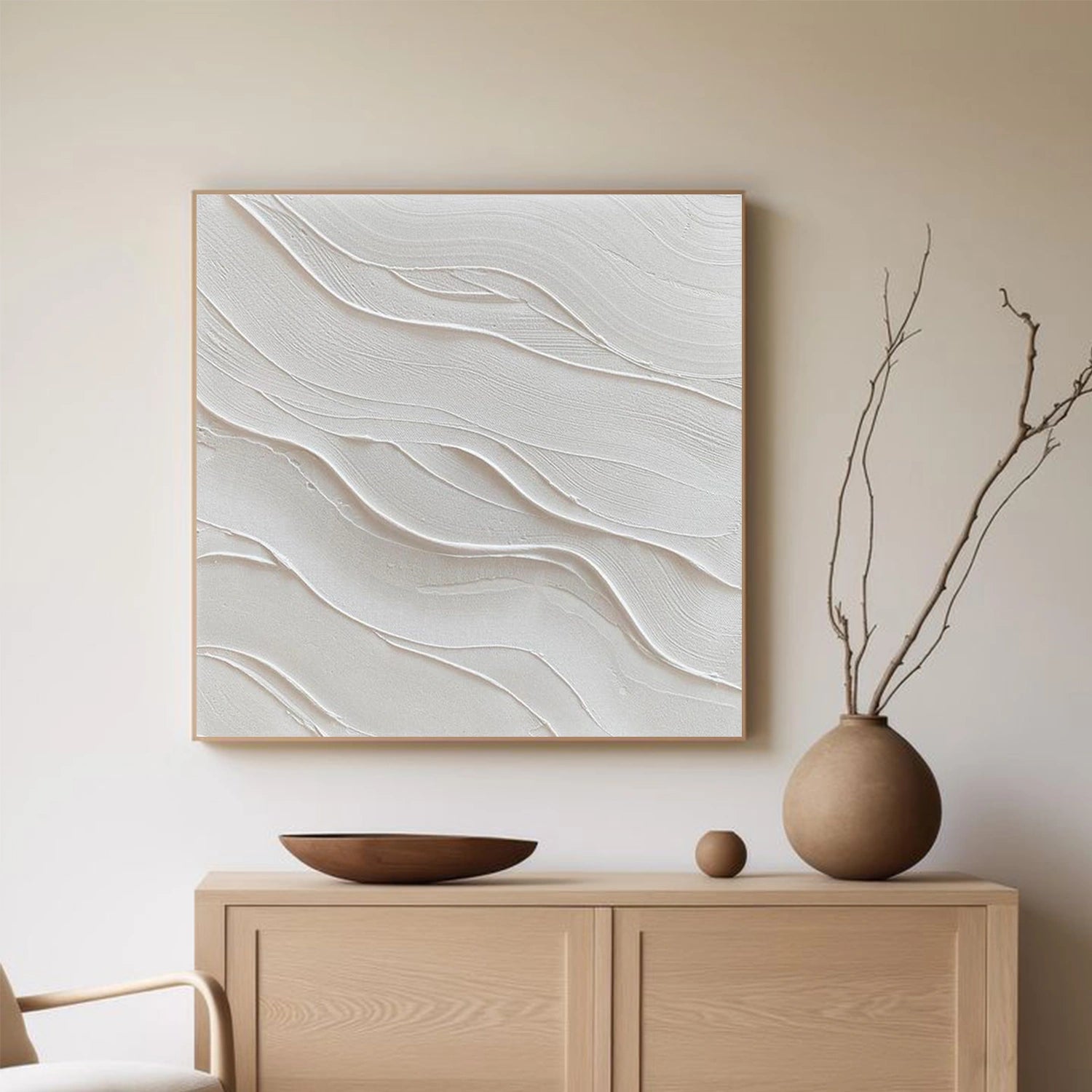 White Minimalist Texture Canvas # MM419