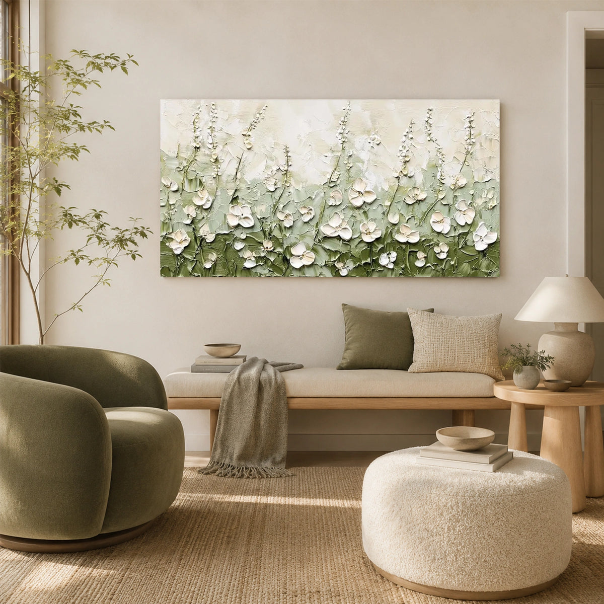Flower & Tree Abstract Texture Canvas #FT 433
