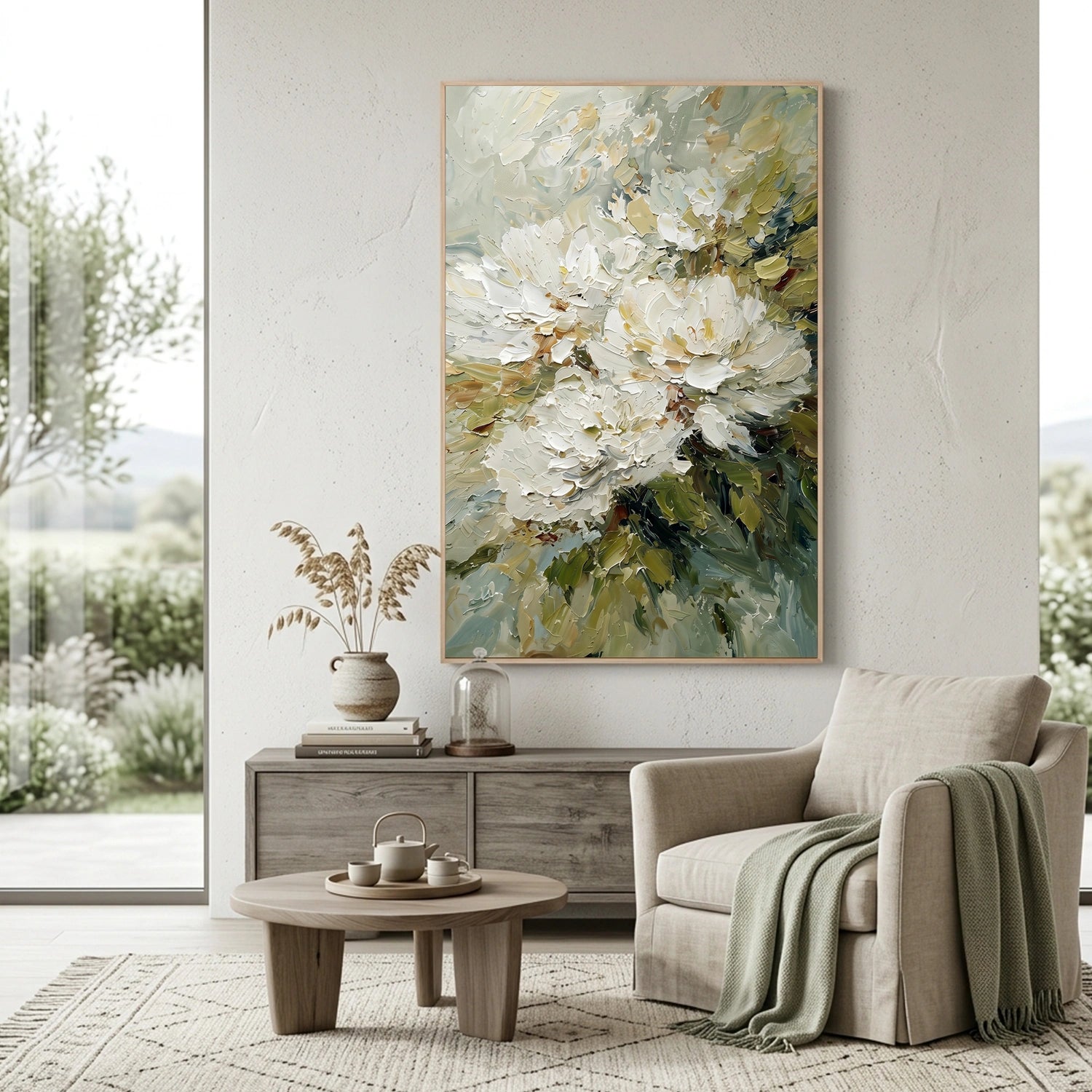 Flower & Tree Abstract Textured Canvas # FT 379