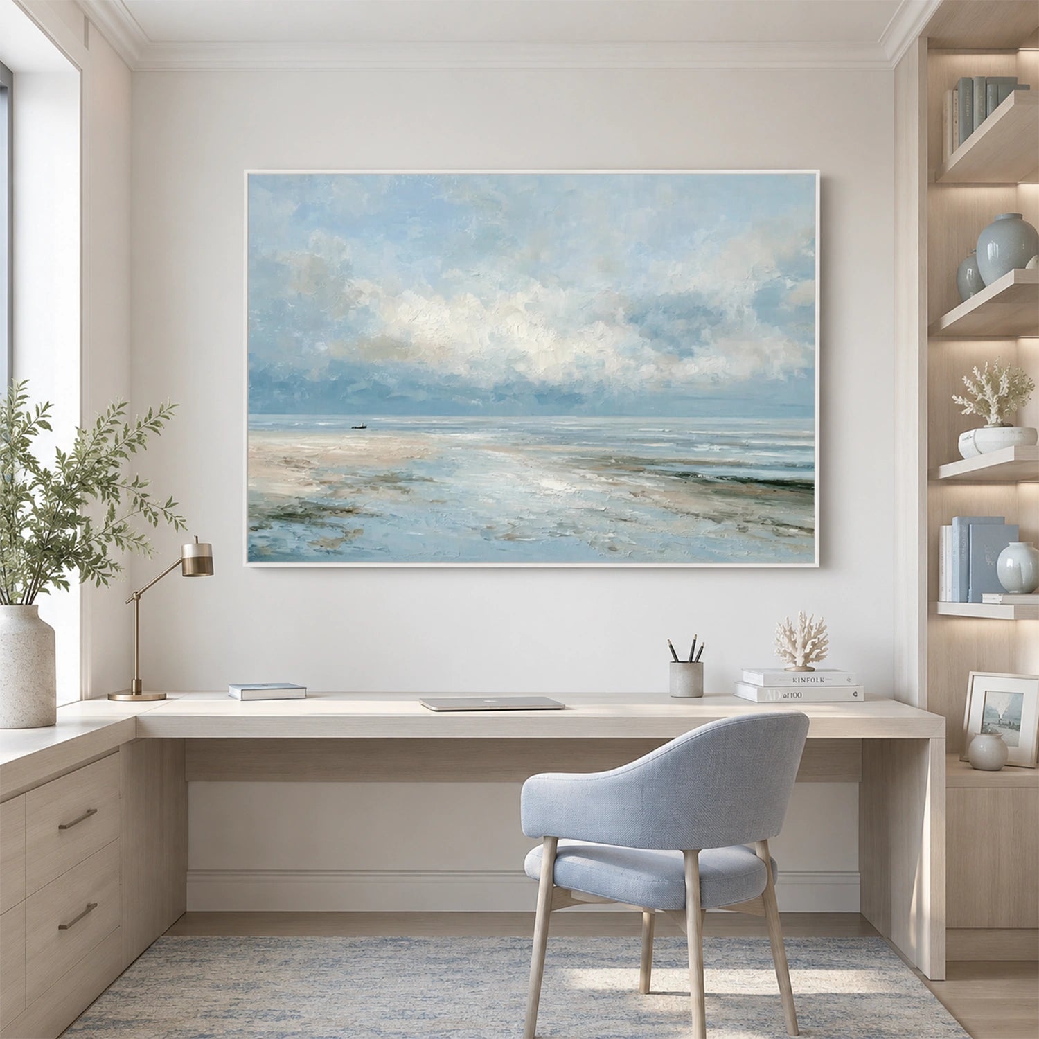 Ocean And Sky Abstract Texture Canvas Art #OS441