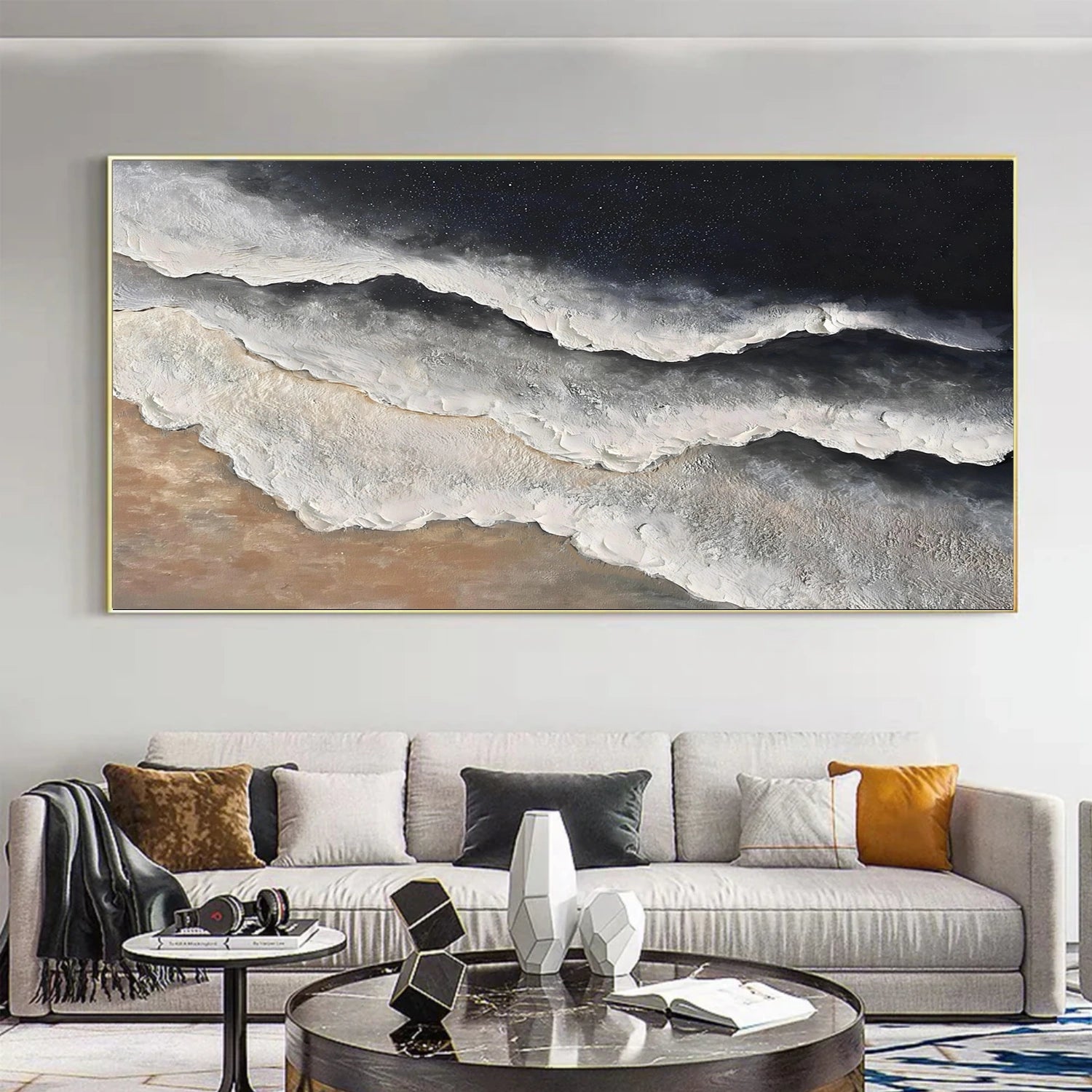 Ocean And Sky Abstract Texture Canvas Art  #OS384