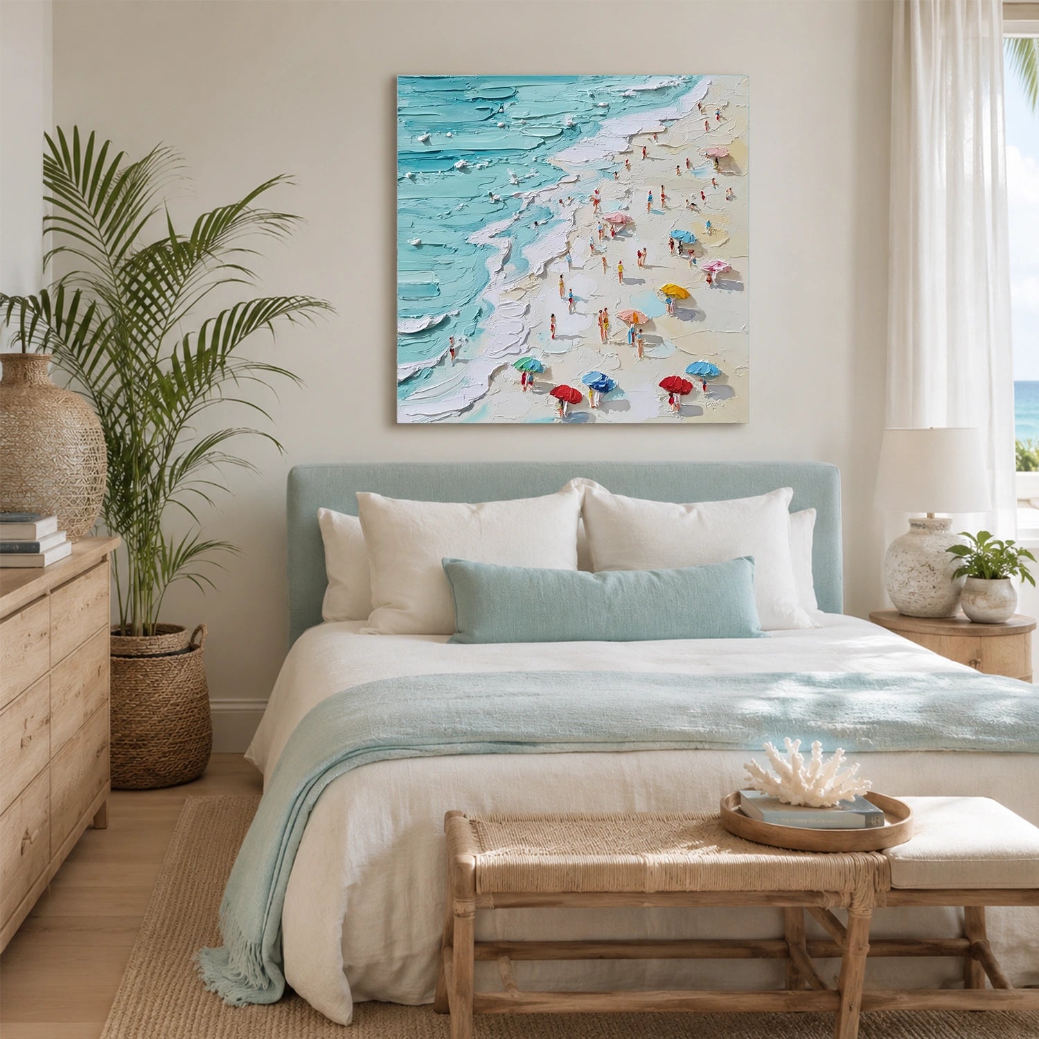 Ocean And Sky Abstract Texture Canvas Art #OS425