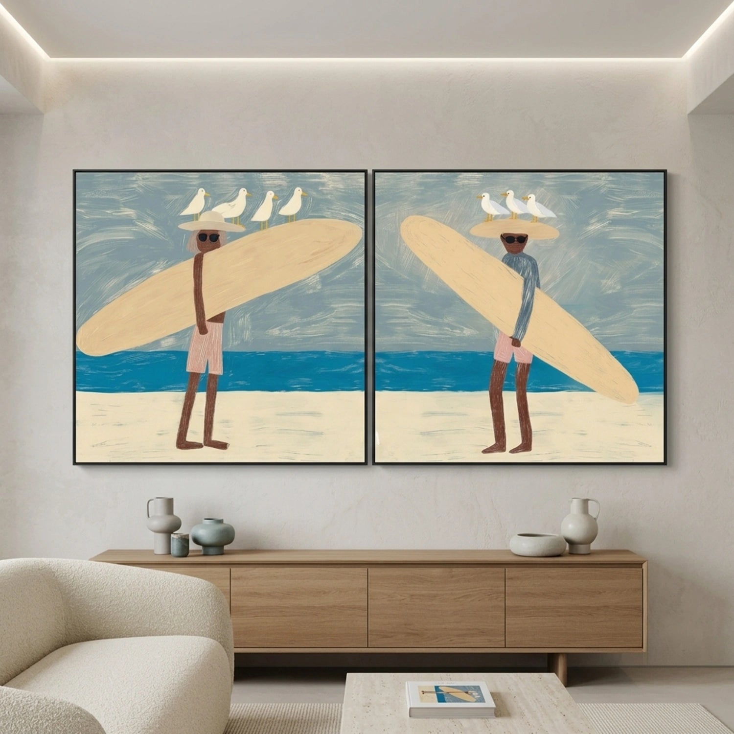 Sport Art Painting Canvas Square Set of 2  # SA096
