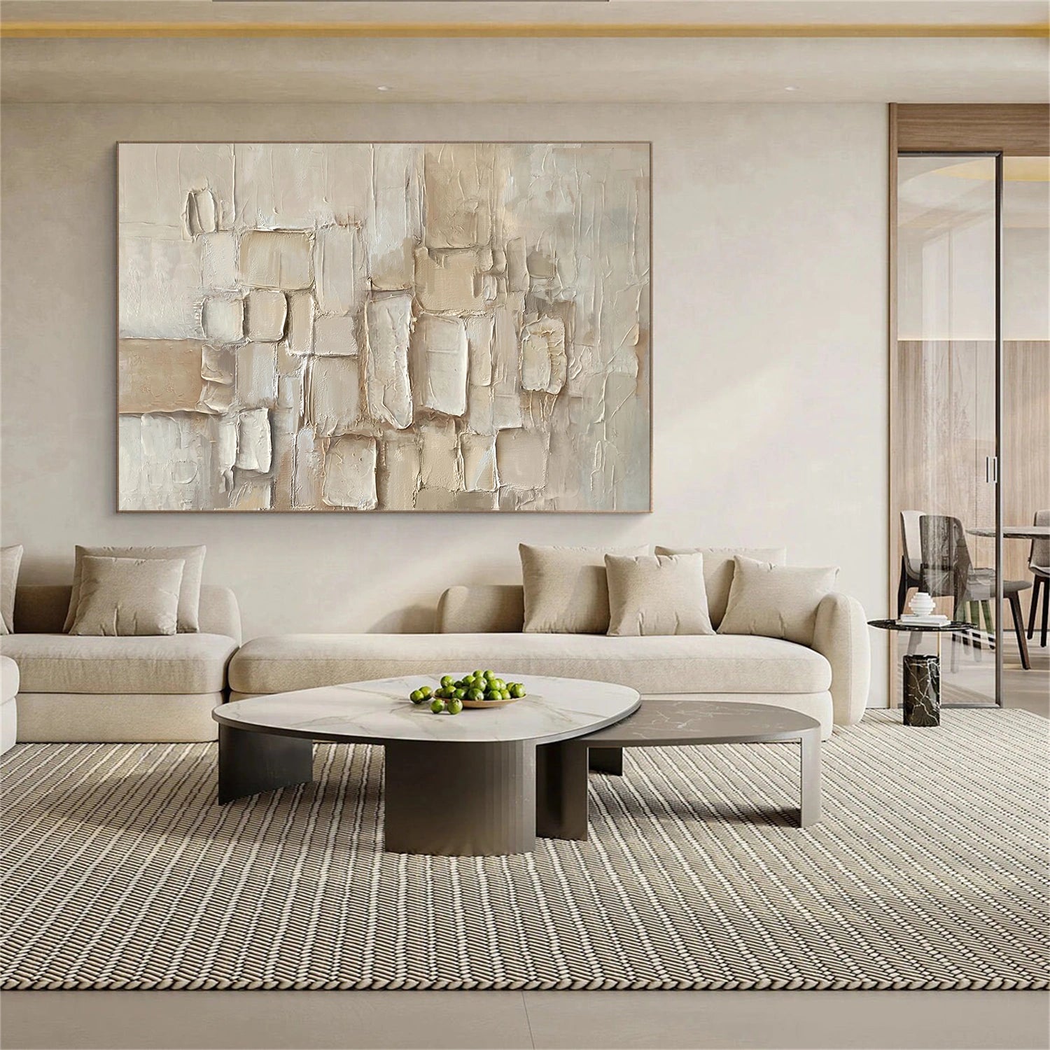 Beige Abstract Textured Wall Art #AB 571