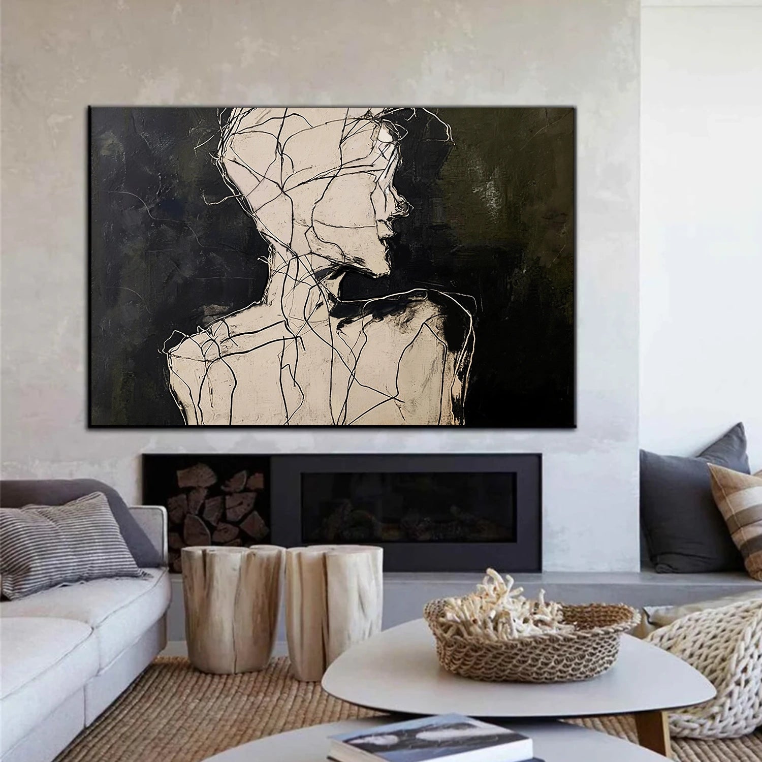 Abstract Portrait Textured Wall Art #PT 063