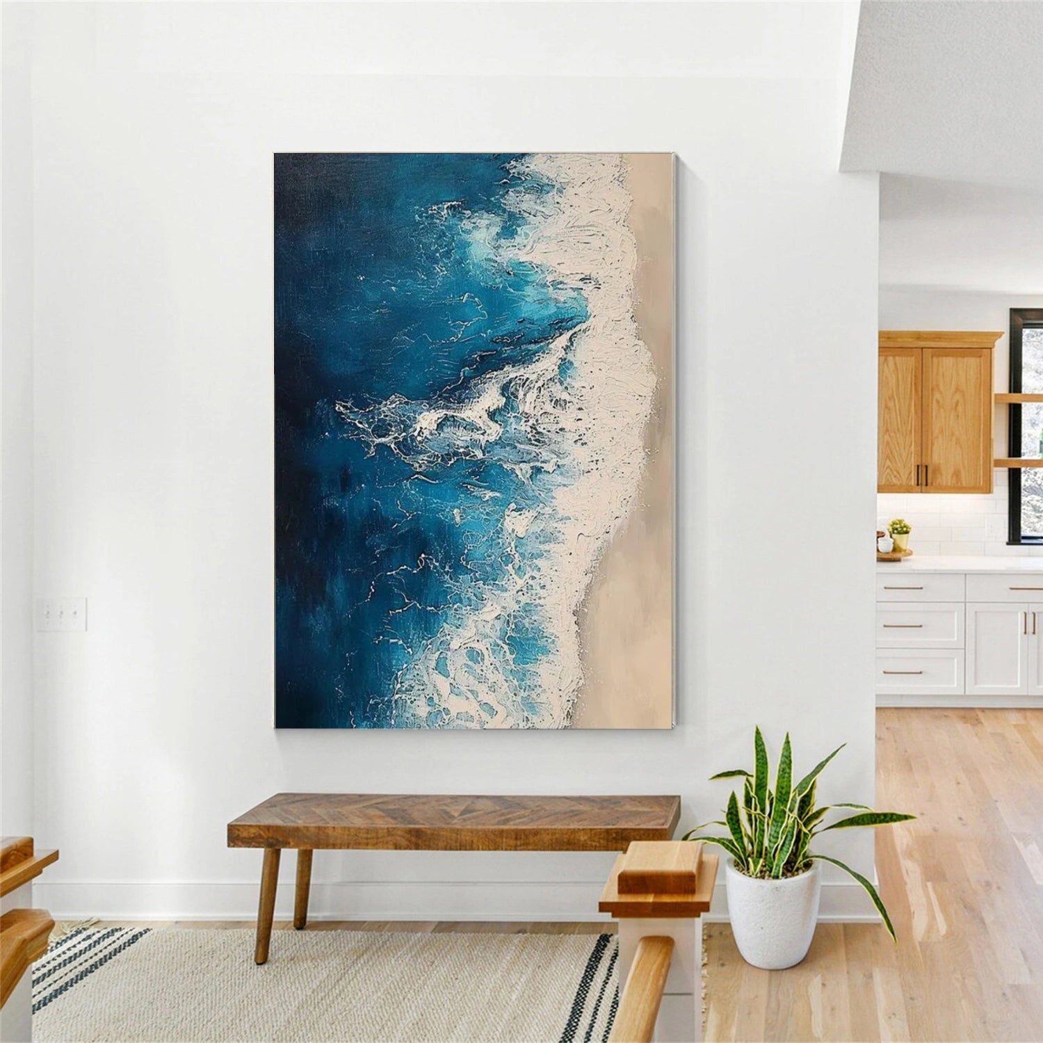 Ocean And Sky Abstract Textured Canvas Art #OS 310