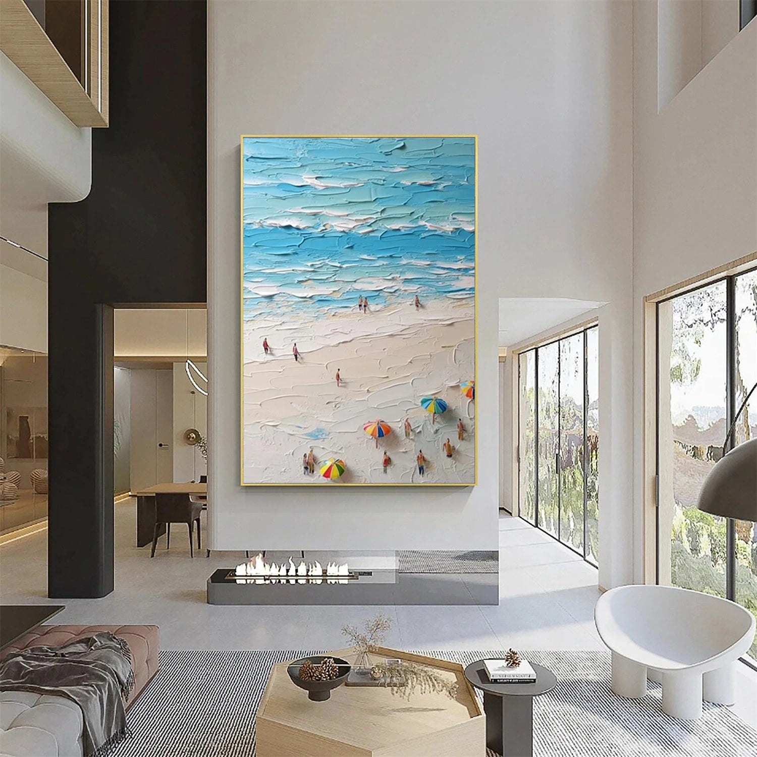 Swimming Sport Texture Canvas Painting #SA016