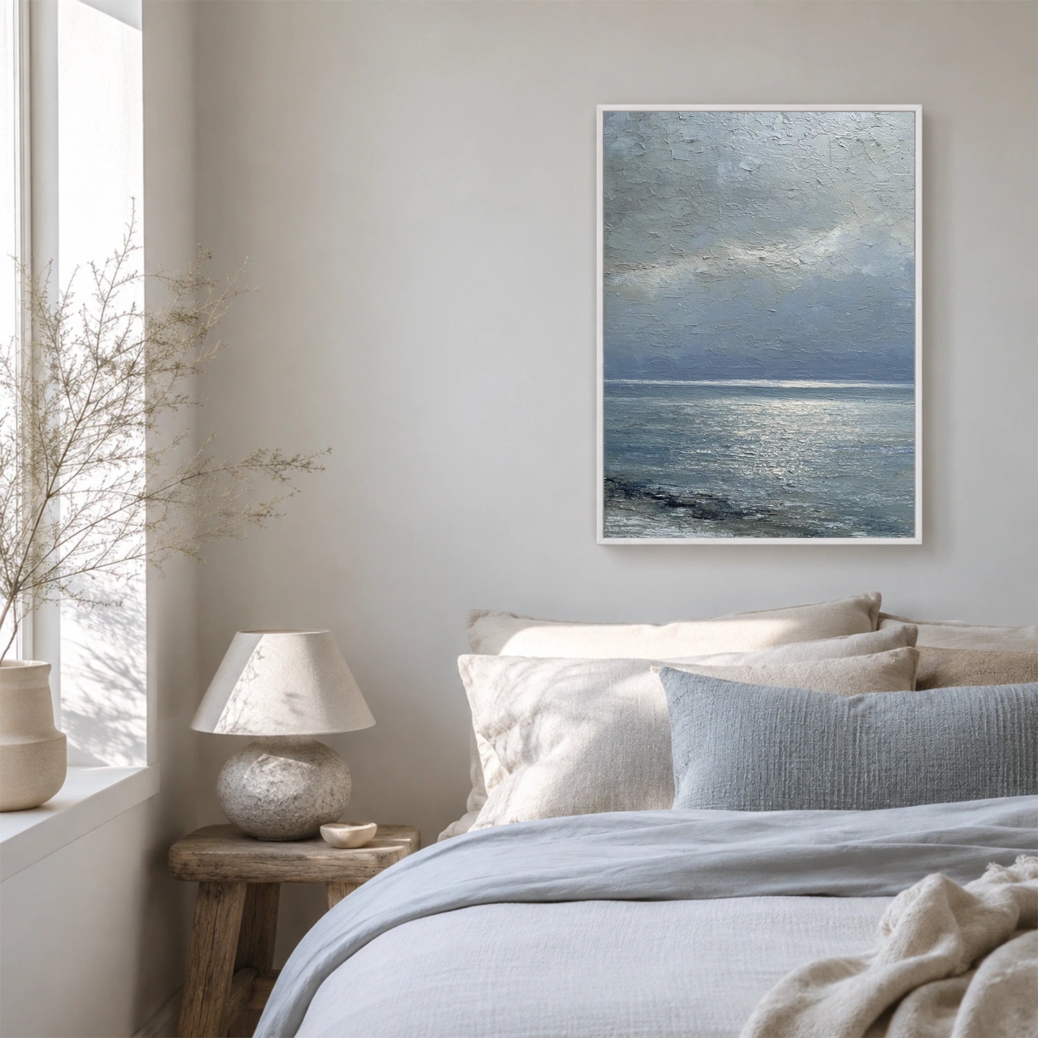 Ocean And Sky Abstract Texture Canvas Art #OS454