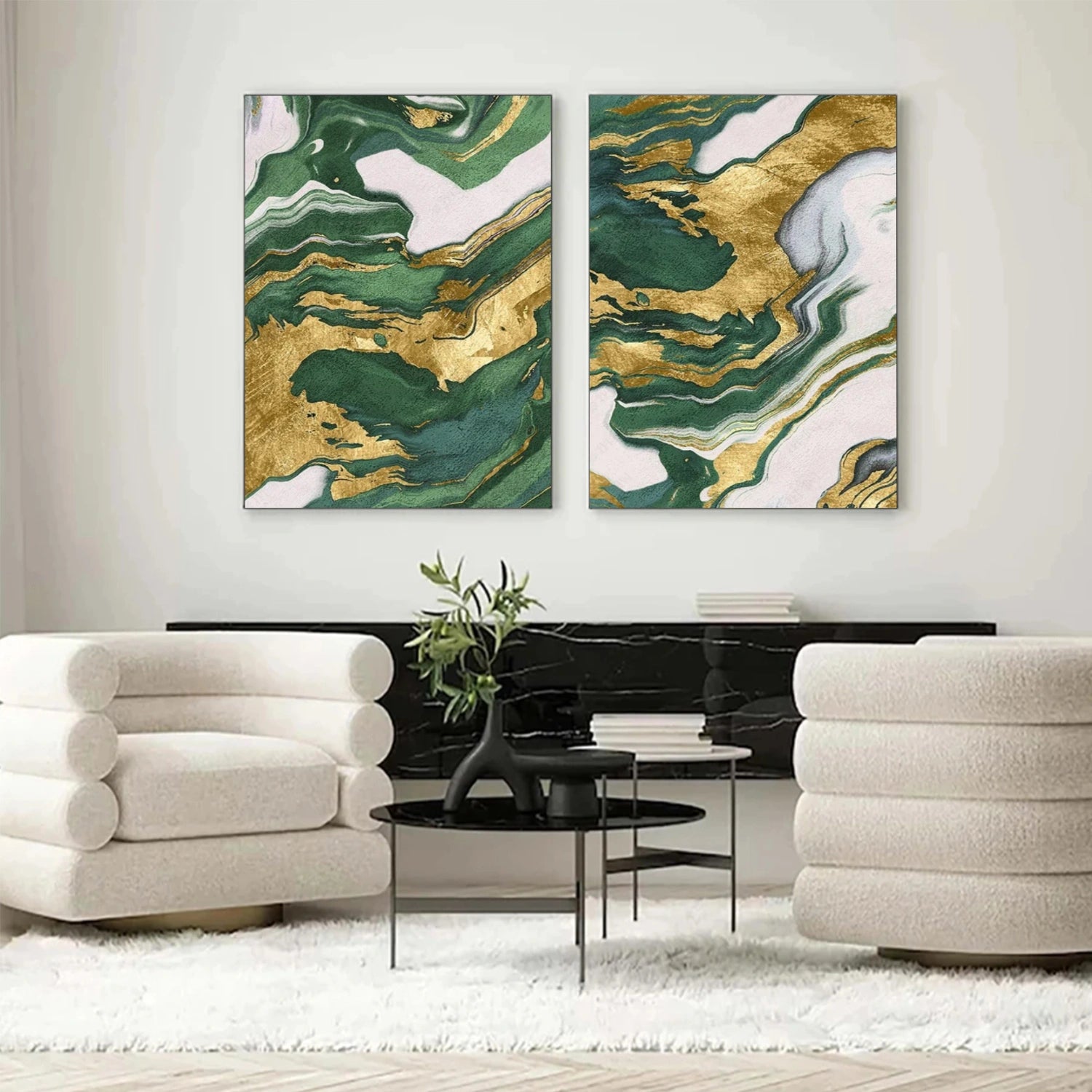 Abstract Textured Wall Art Set of 2#AB 592