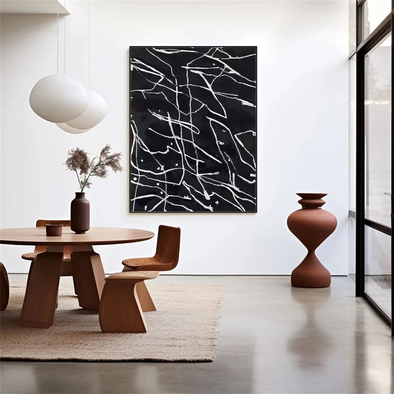 Black & White Abstract Wall Art #AB 515