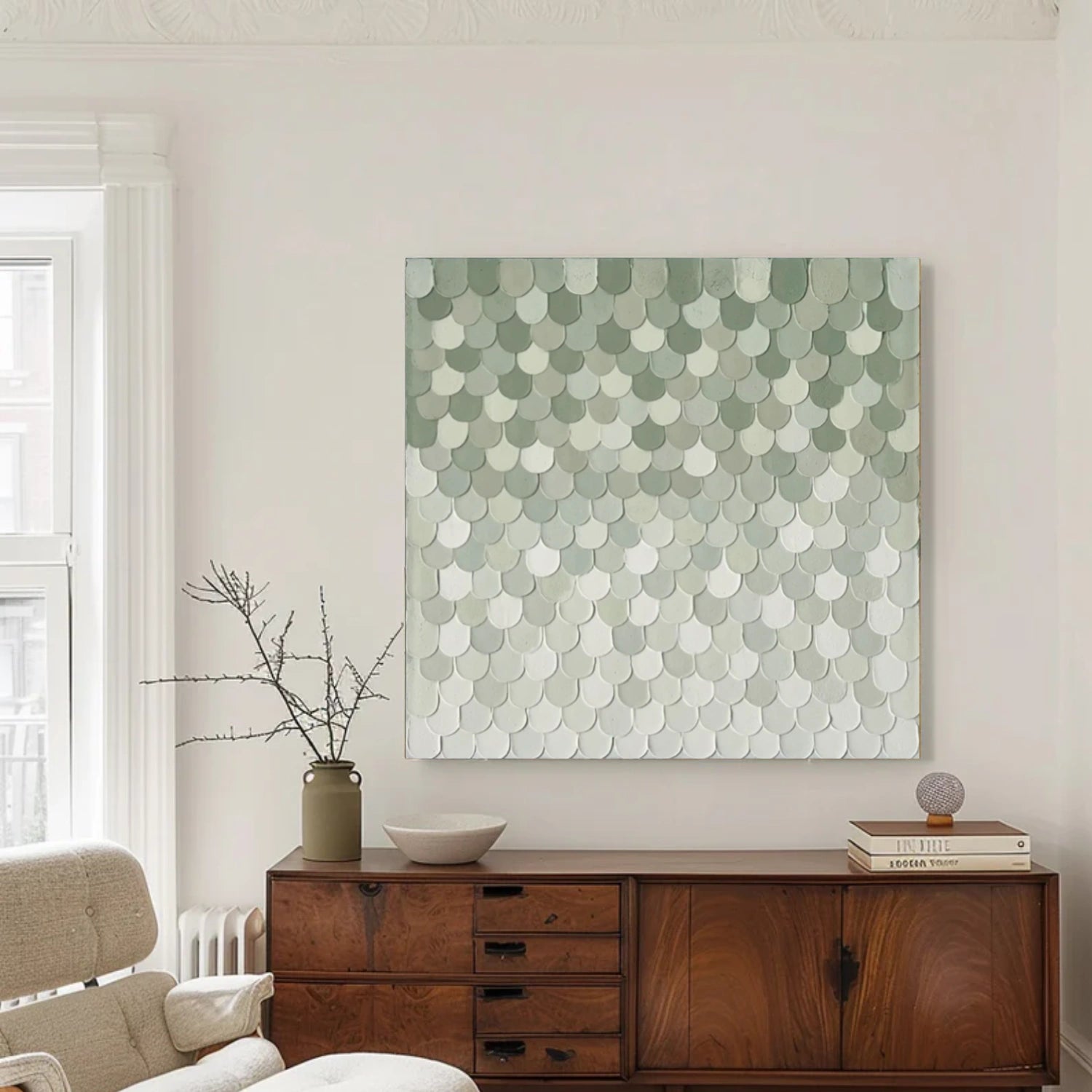 Blue & White Abstract Textured Wall Art #BG140