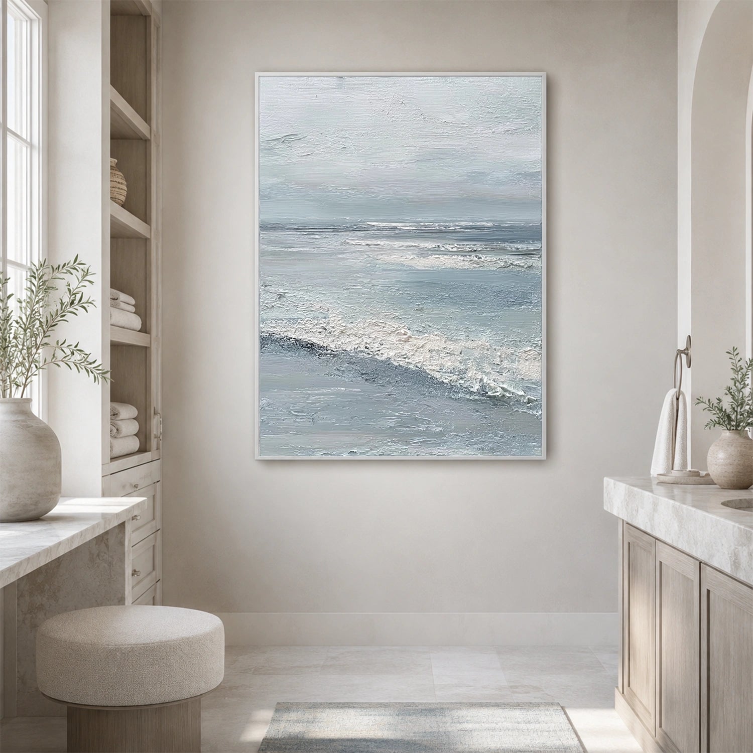 Ocean And Sky Abstract Texture Canvas Art #OS448