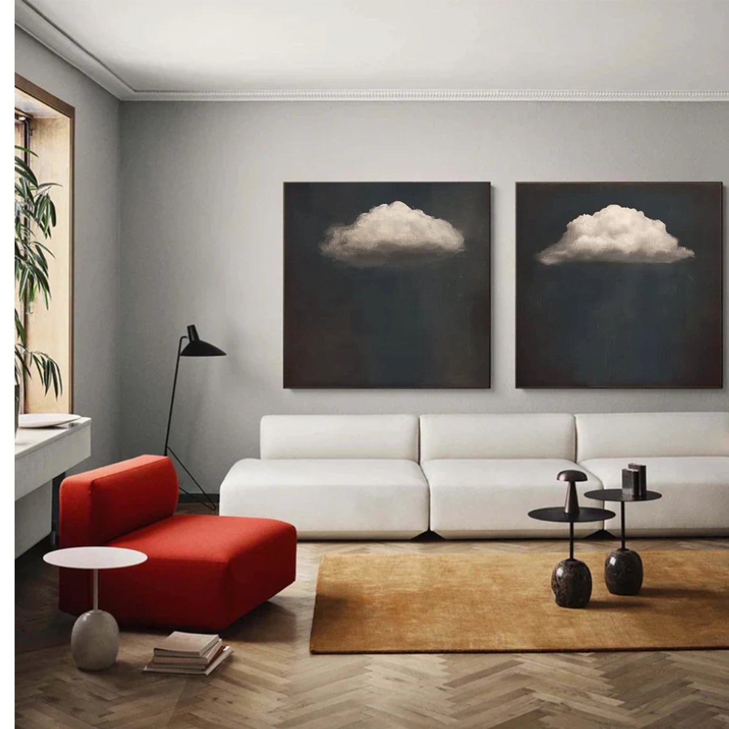 Abstract Square Set of 2 Wall Art #AB 567