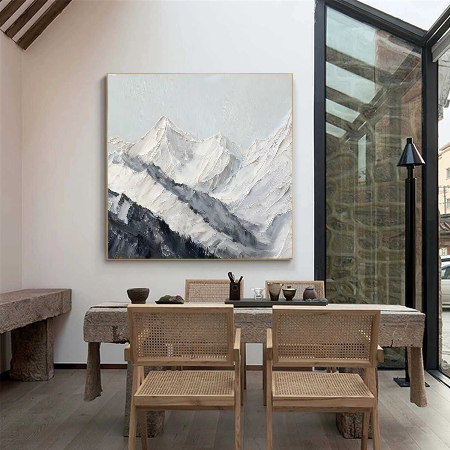 Abstract Mountain Textured Canvas Art #MM334