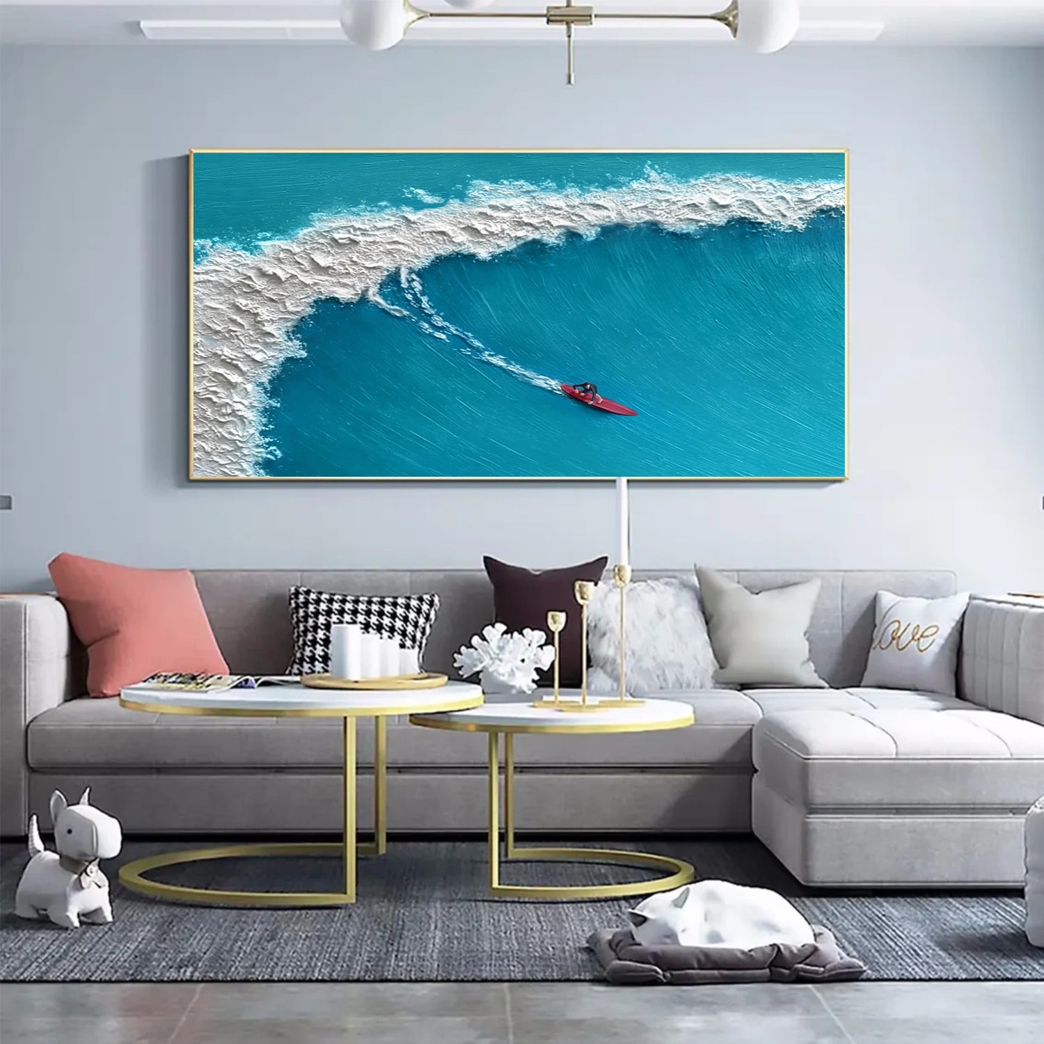 Surfing Sport Texture Canvas Painting #SA020