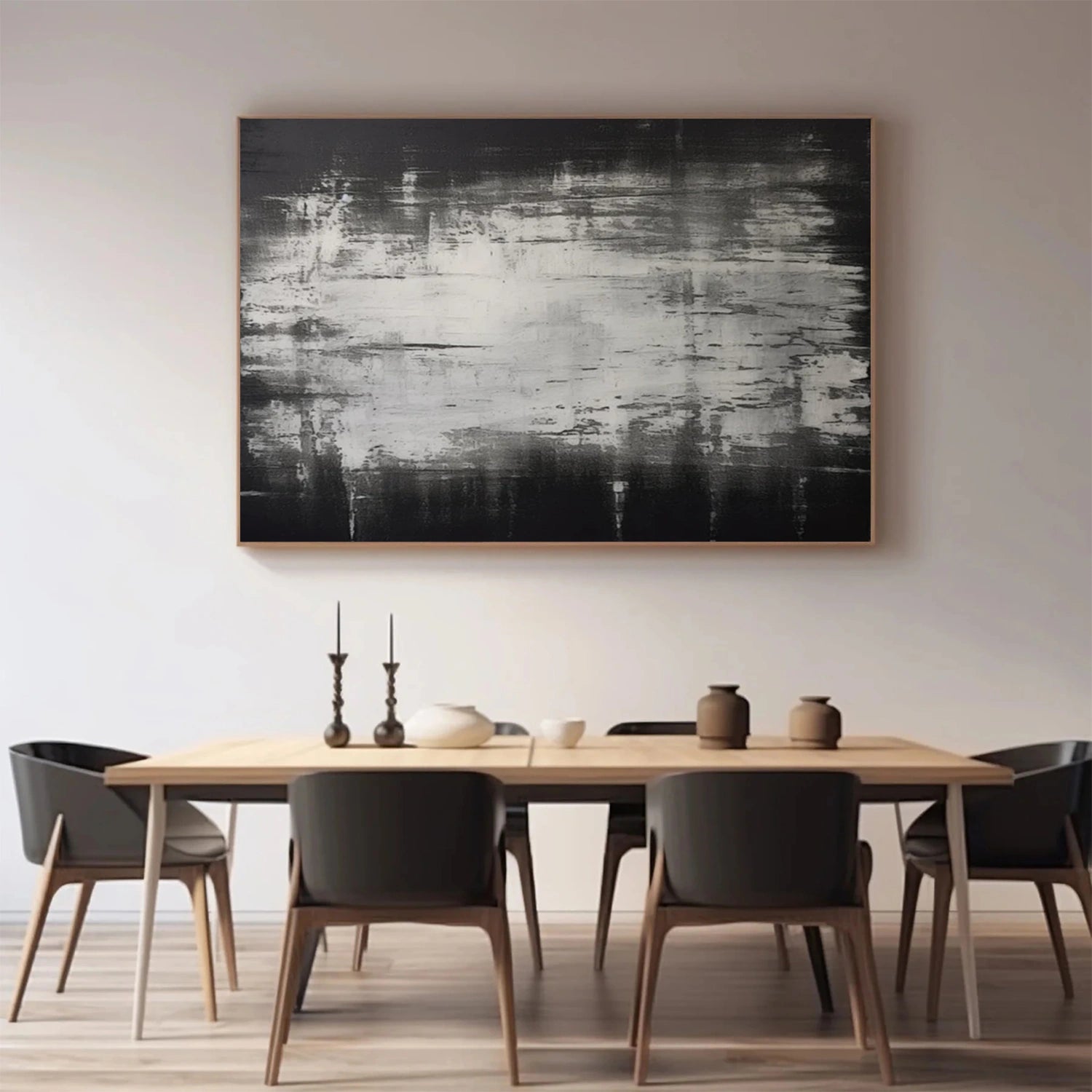 Black and White Minimalistic Canvas Art #MZ144