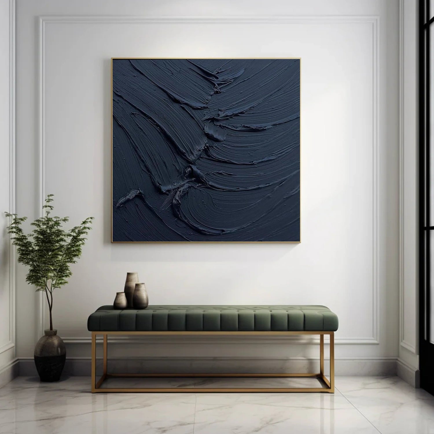 Blue Minimalist Texture Canvas Art  #MM397