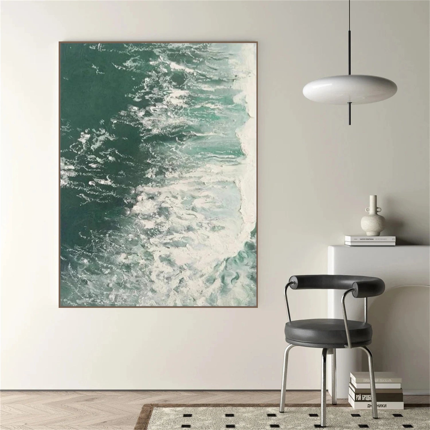 Ocean And Sky Abstract Textured Canvas Art #OS 323