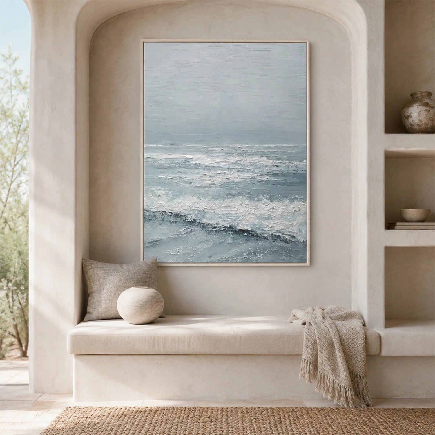 Ocean And Sky Abstract Texture Canvas Art #OS449