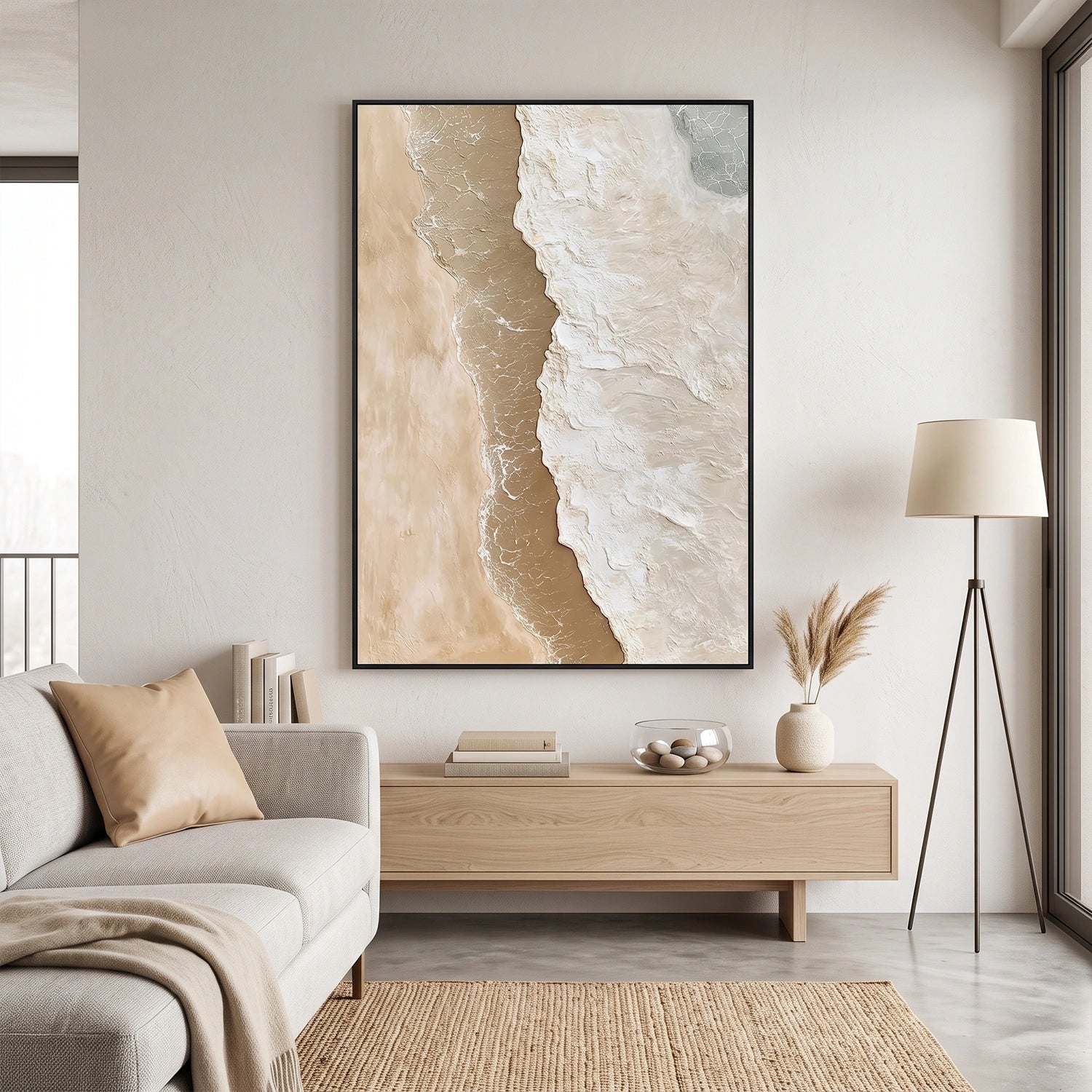 Ocean And Sky Abstract Texture Canvas Art #OS415