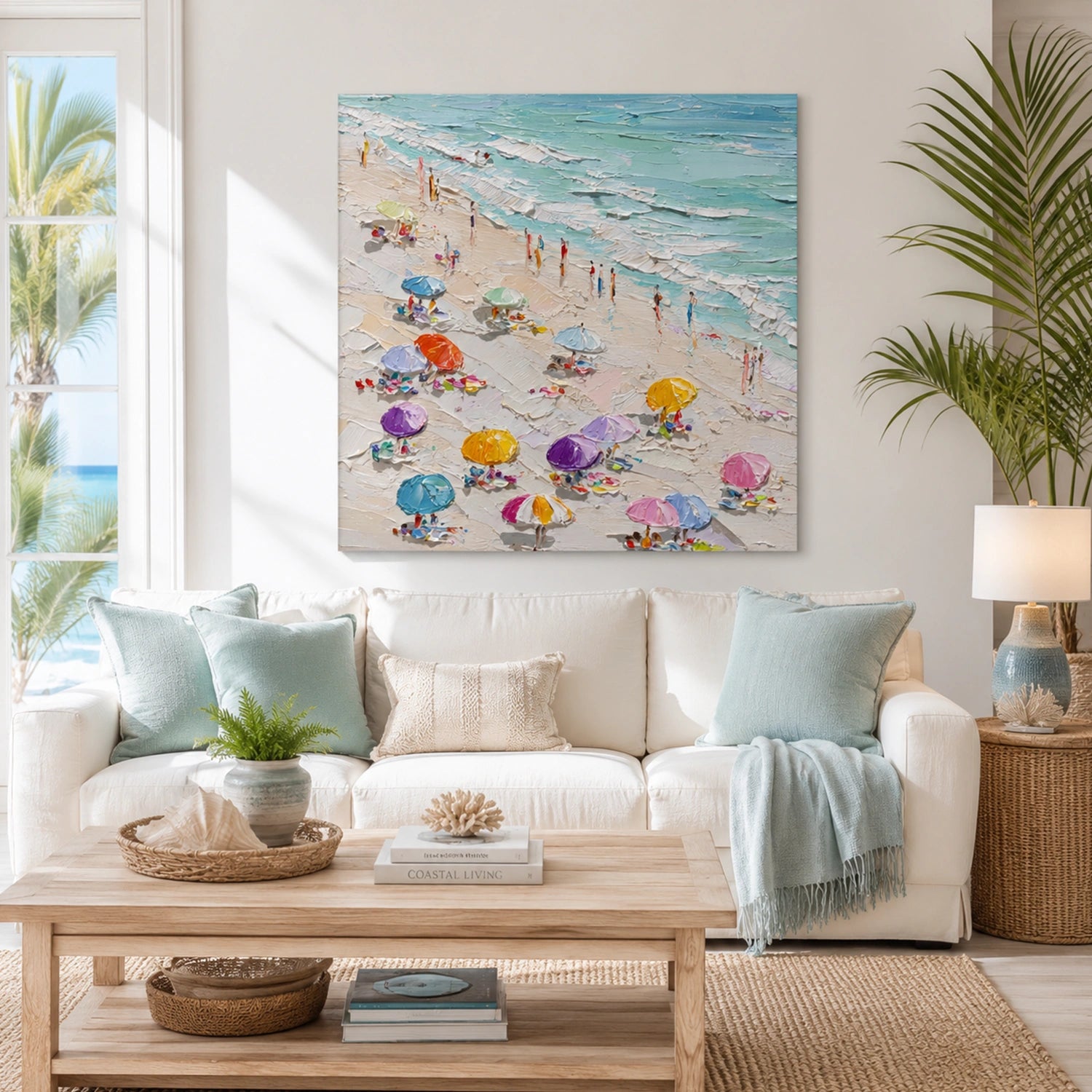 Ocean And Sky Abstract Texture Canvas Art #OS420