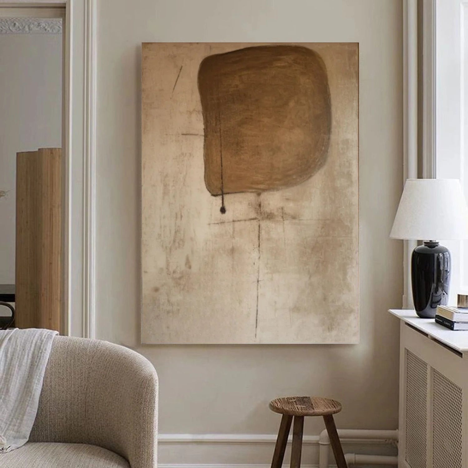 Beige & Brown Abstract Wall Art #BB178