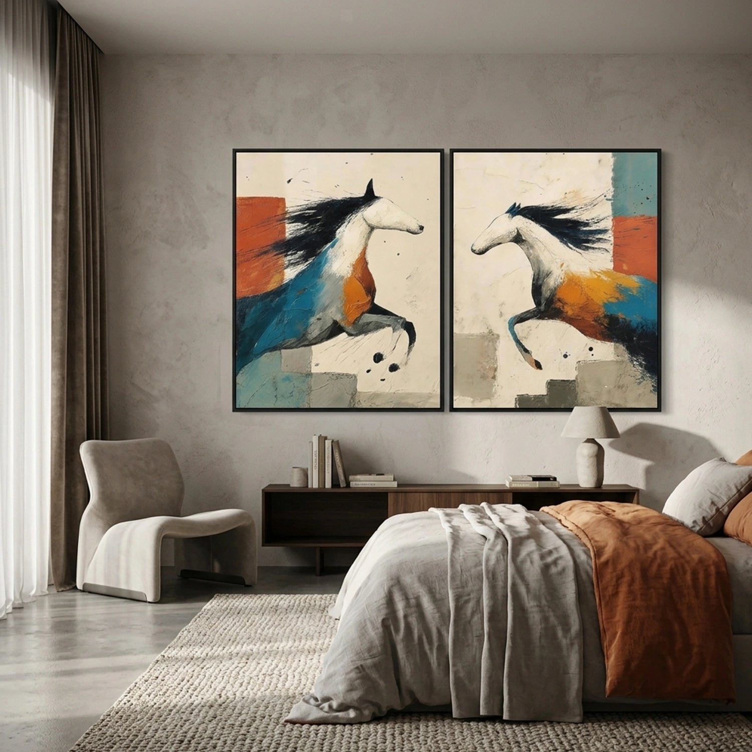 Abstract Animal Canvas Art Set of 2 #AP241