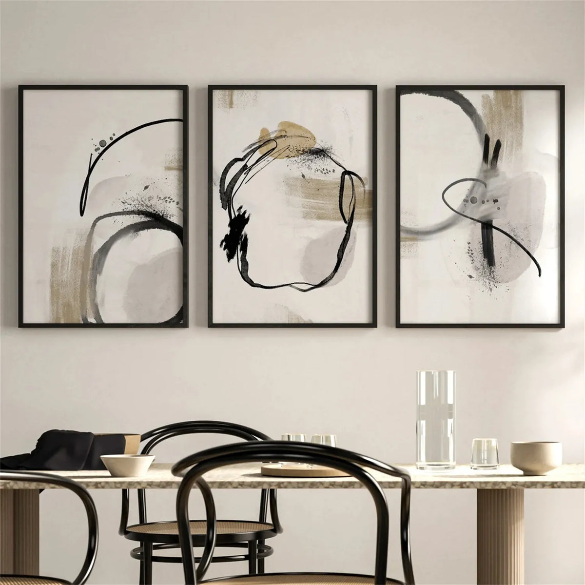 絵画 Original Abstract Art / 9-piece set Living Room Abstract Brown texture wall painting, Abstract art Set