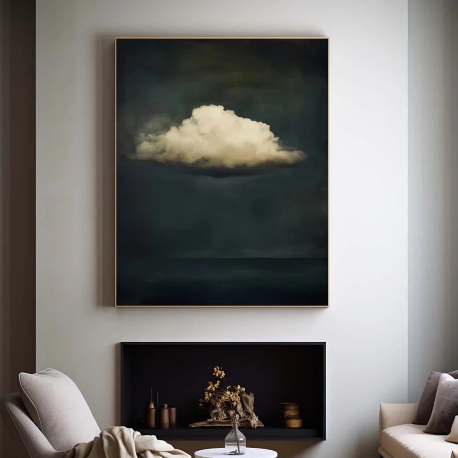Blue & White Abstract Wall Art #AB 478
