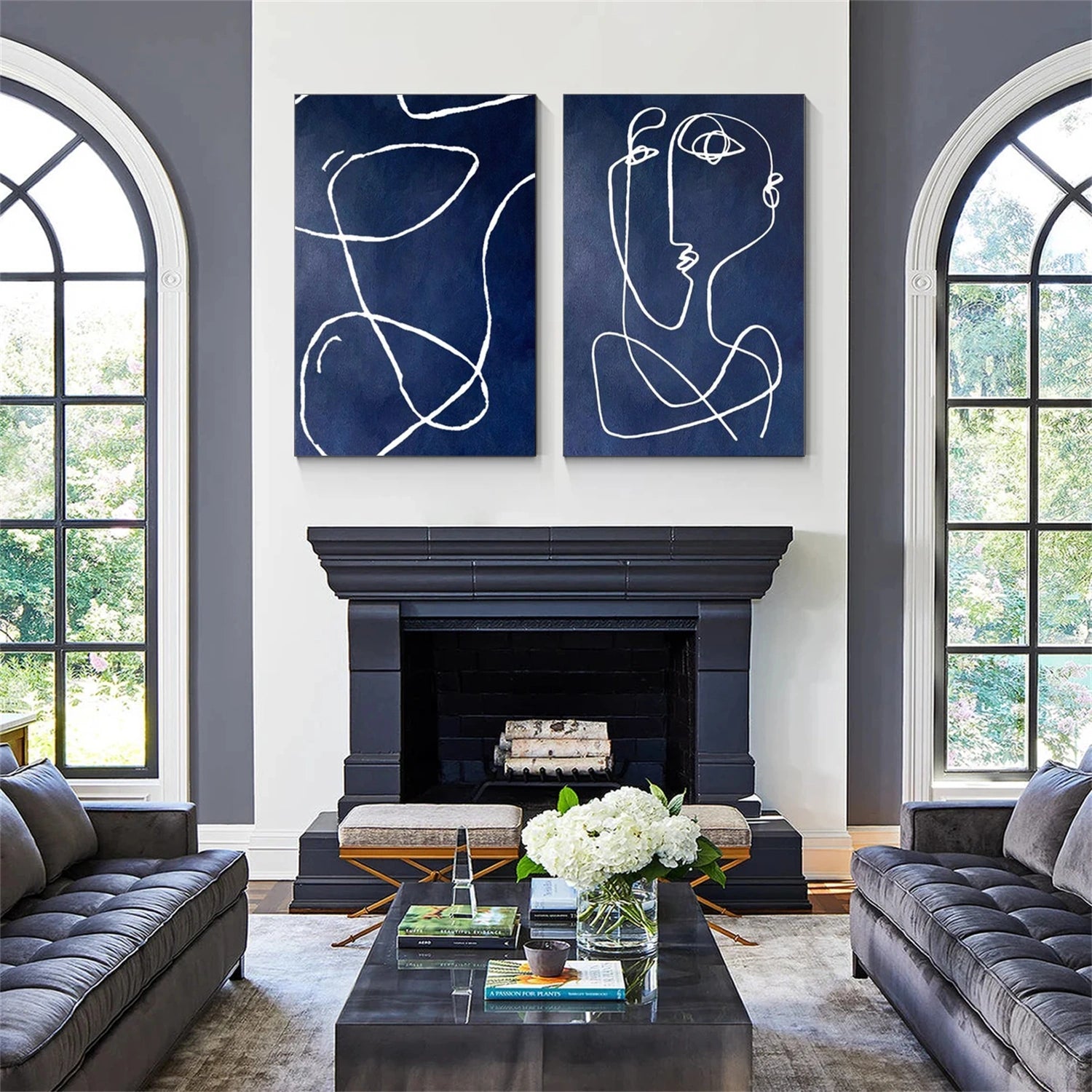 Abstract Portrait Set of 2 Wall Art #PT030