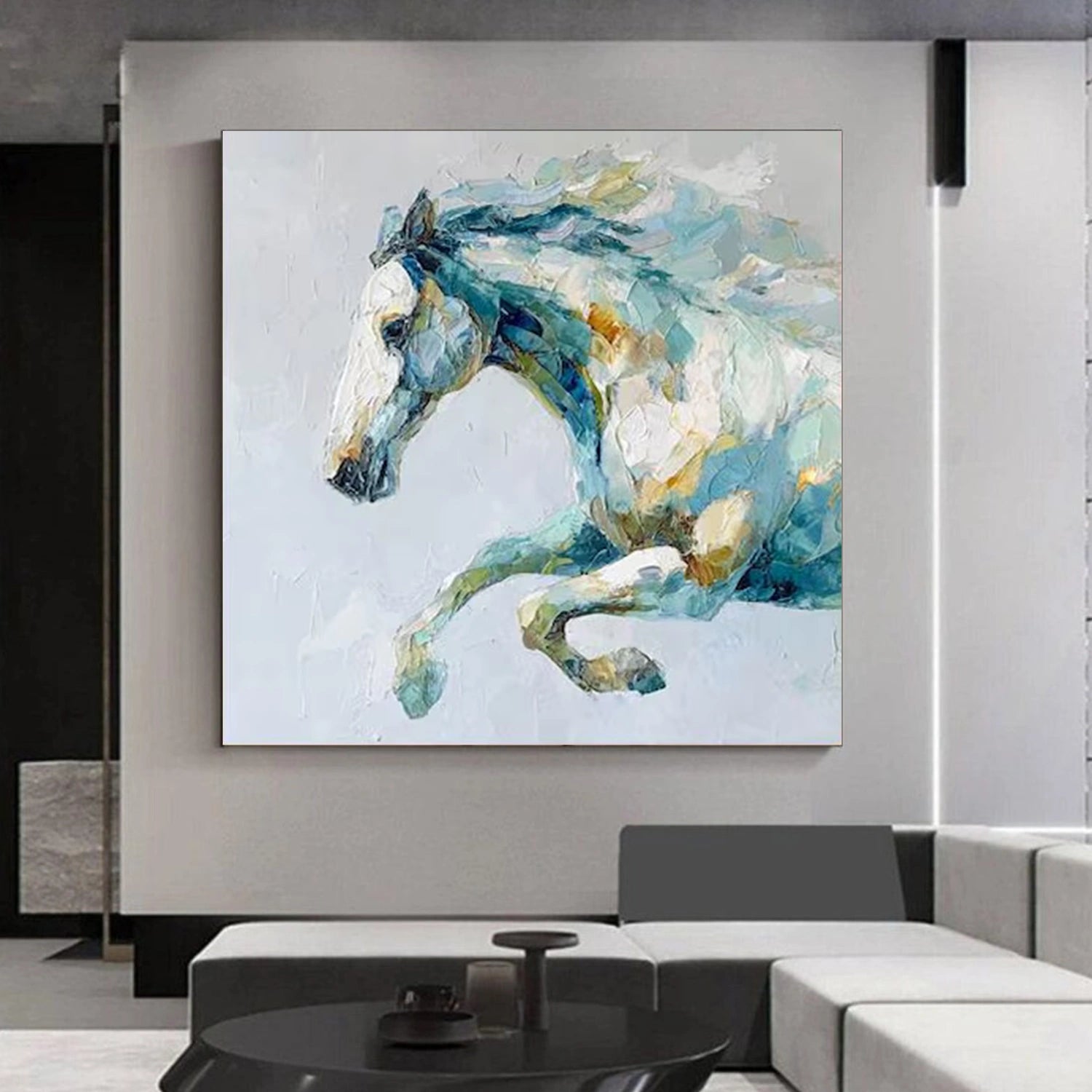 Abstract Animal Texture Horse Canvas Art #AP197