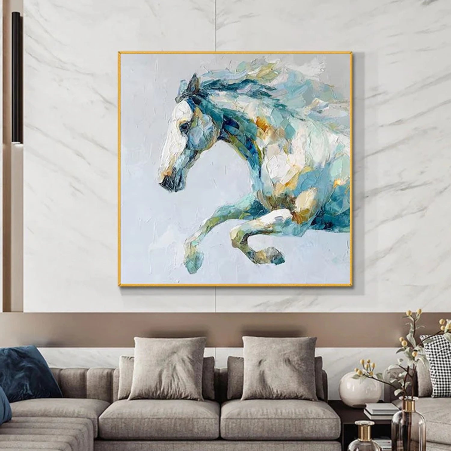 Abstract Animal Texture Horse Canvas Art #AP197