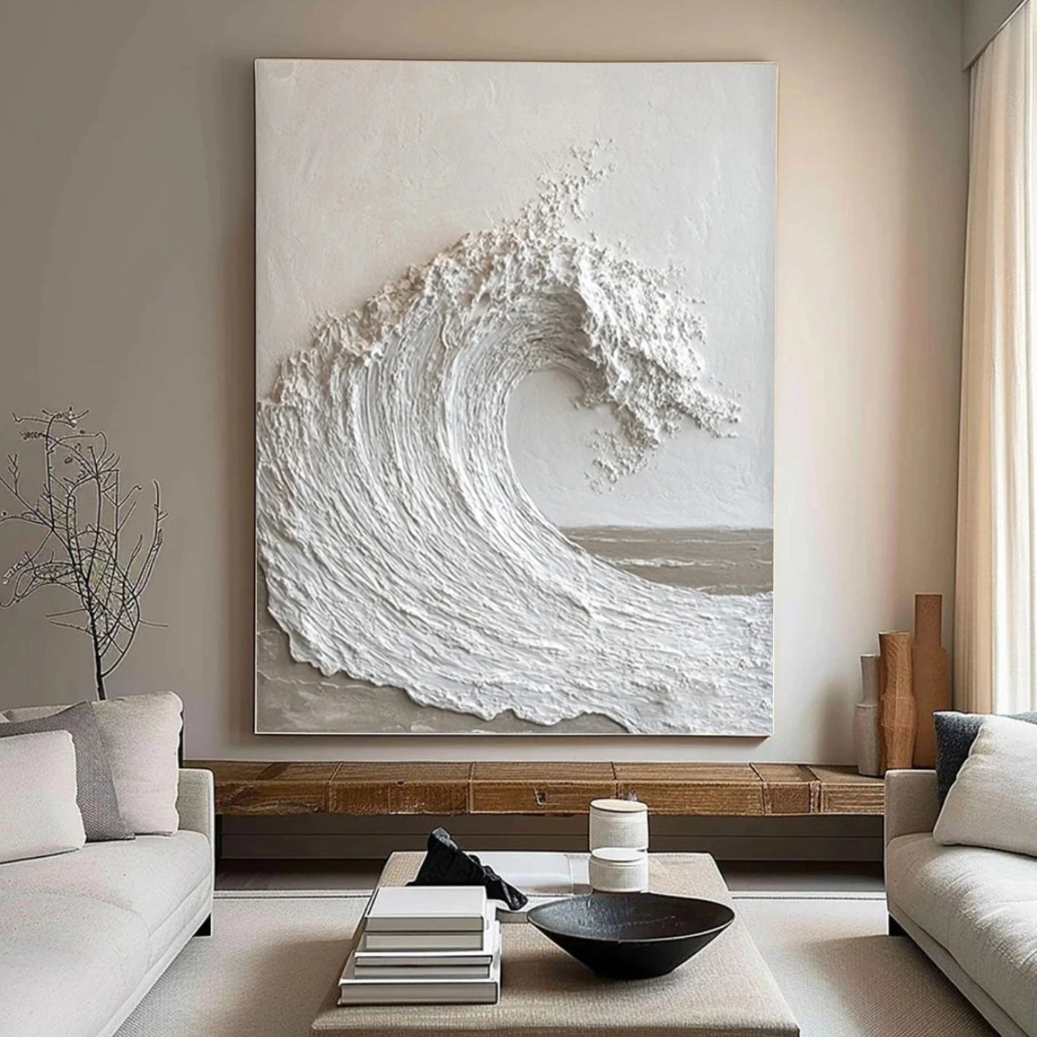 Ocean And Sky Abstract Textured Canvas Art #OS335