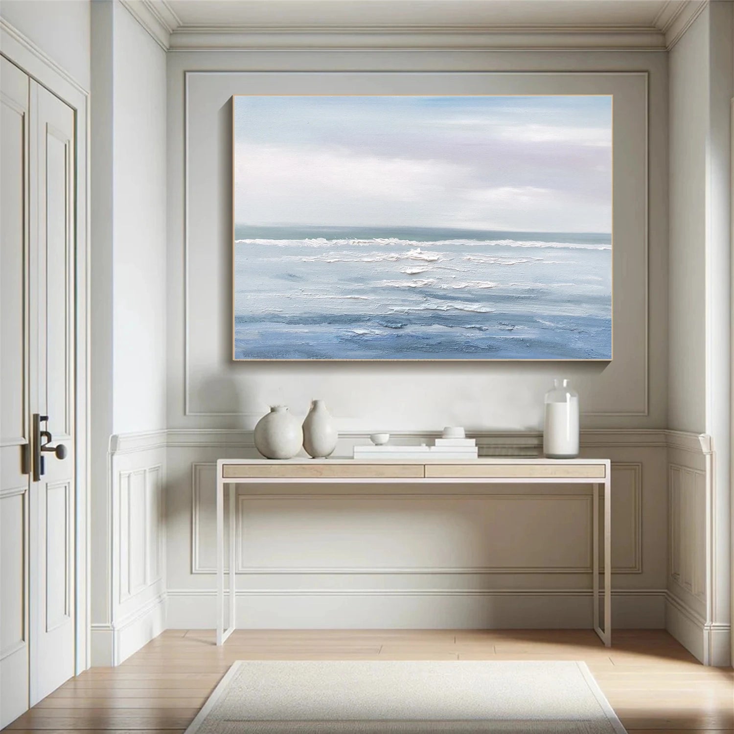 Ocean And Sky Abstract Canvas Art #OS 280