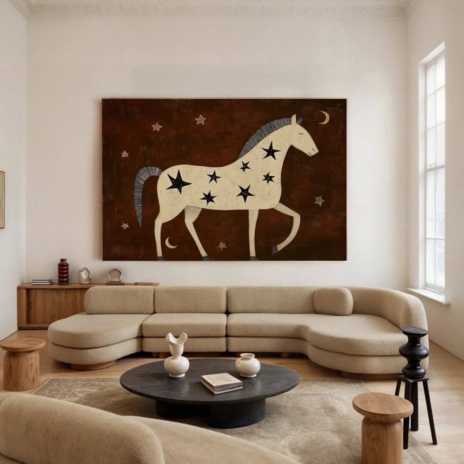 Abstract Animal Horse Canvas Art #AP217