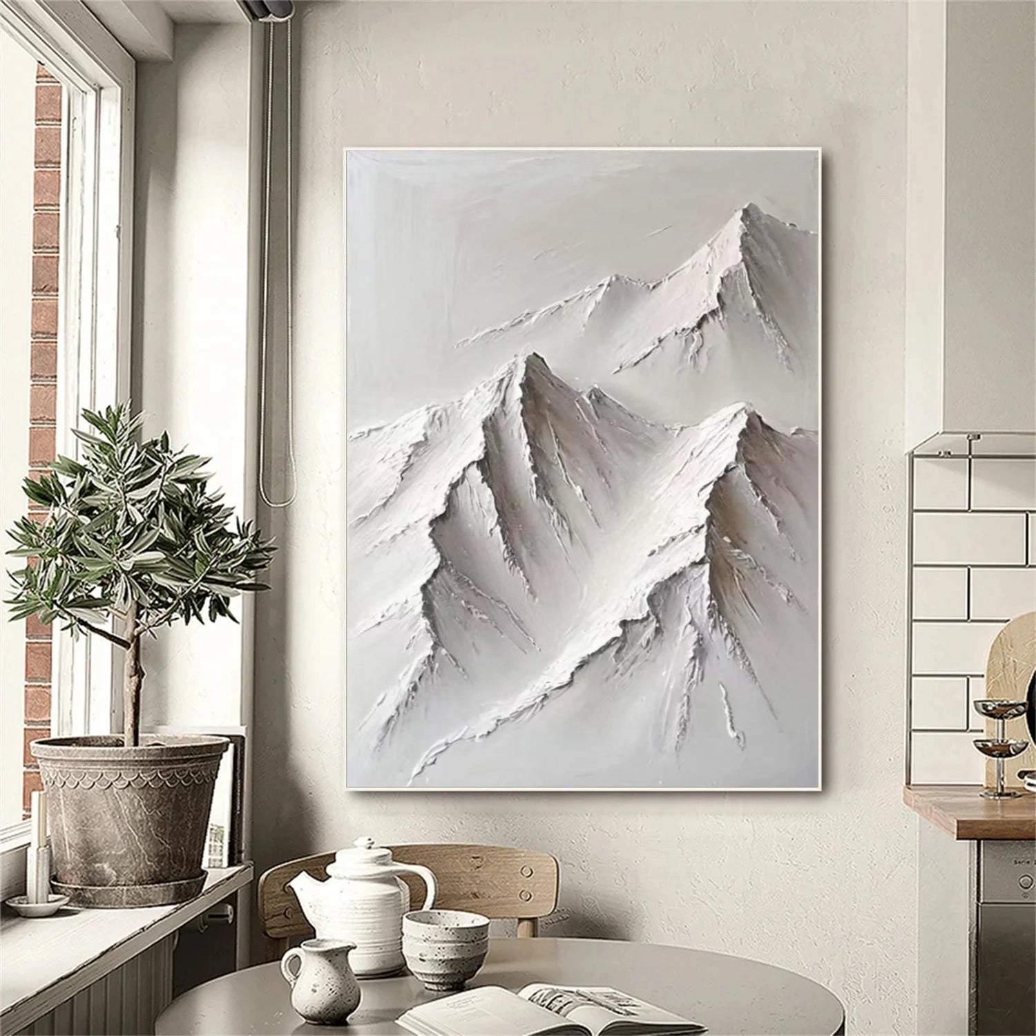 Abstract Mountain Textured Canvas Art #MM322