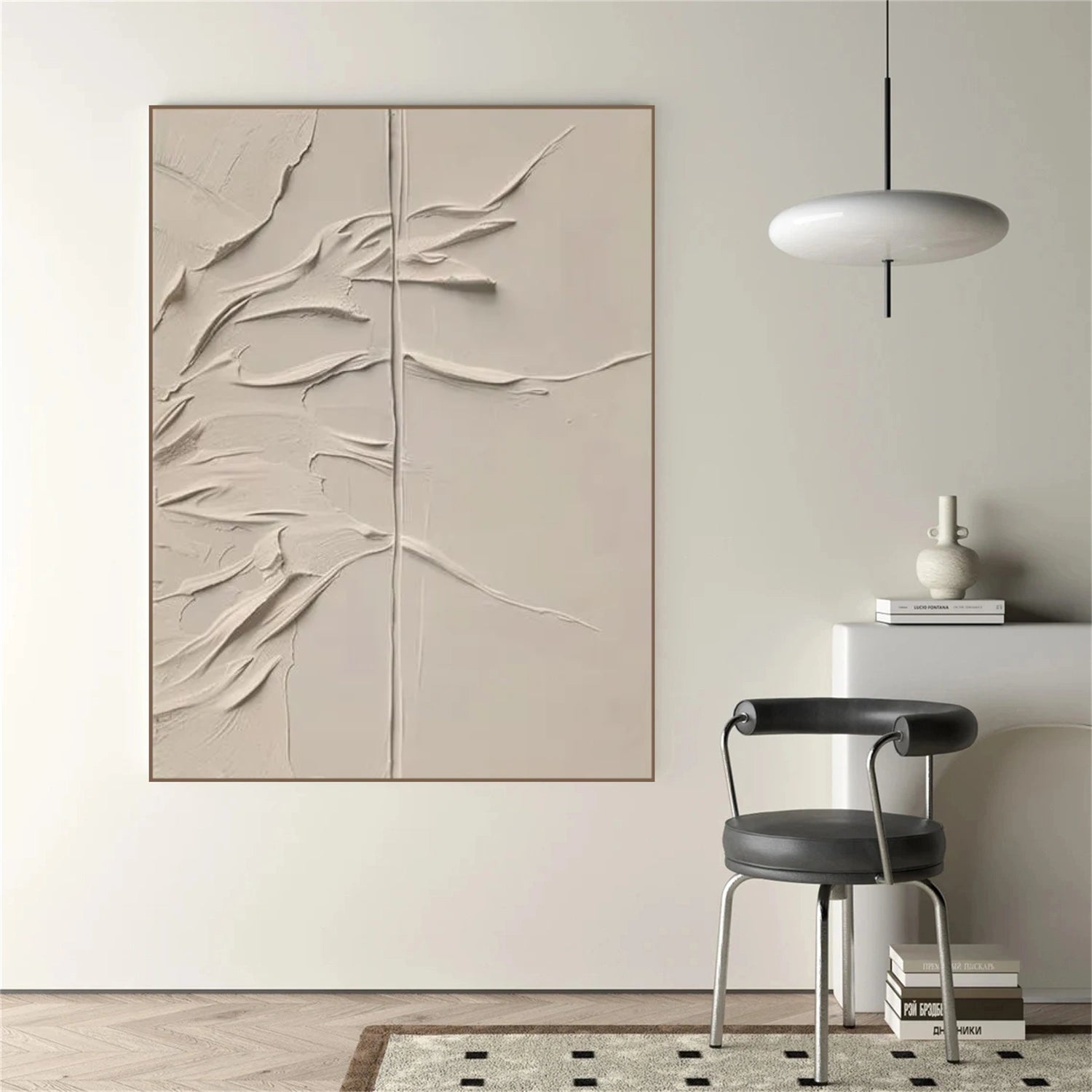 Beige Abstract Textured Wall Art #AB 513