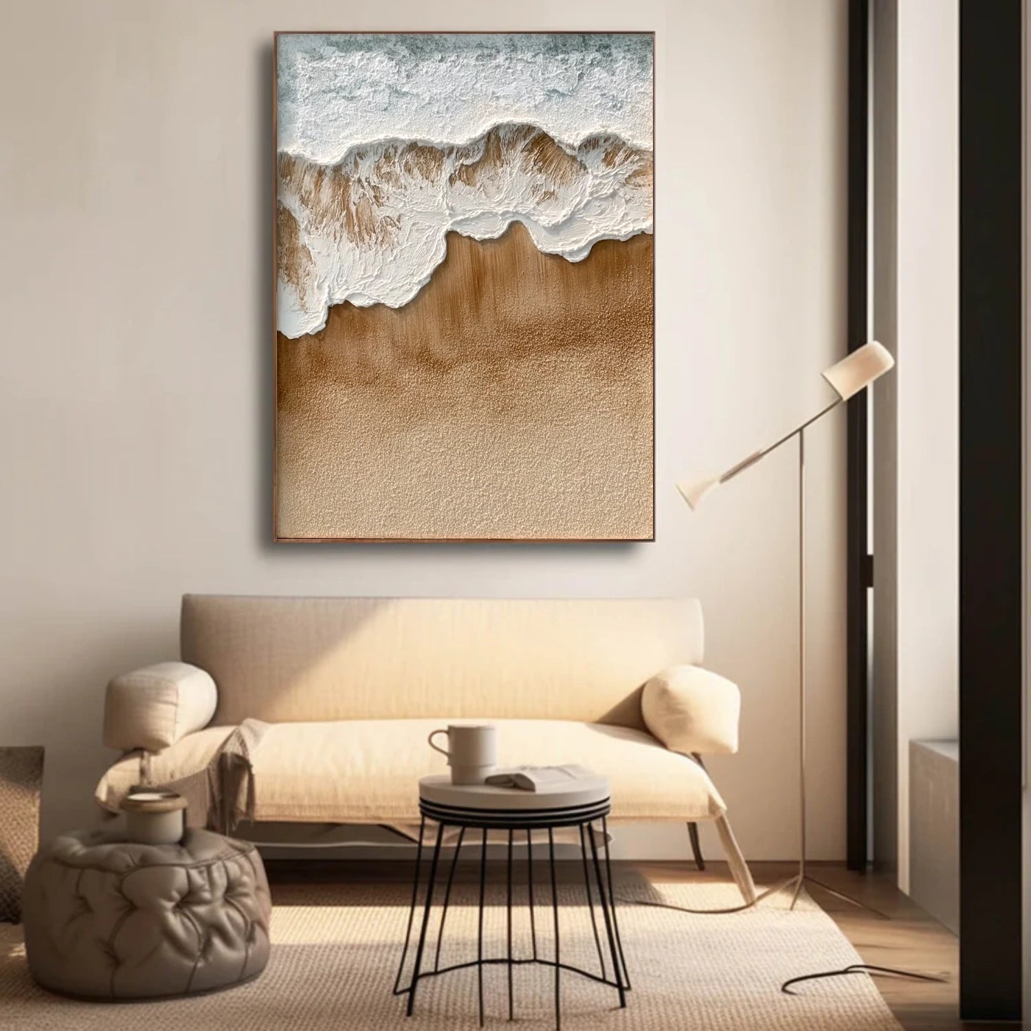 Ocean And Sky Abstract Textured Canvas Art #OS350
