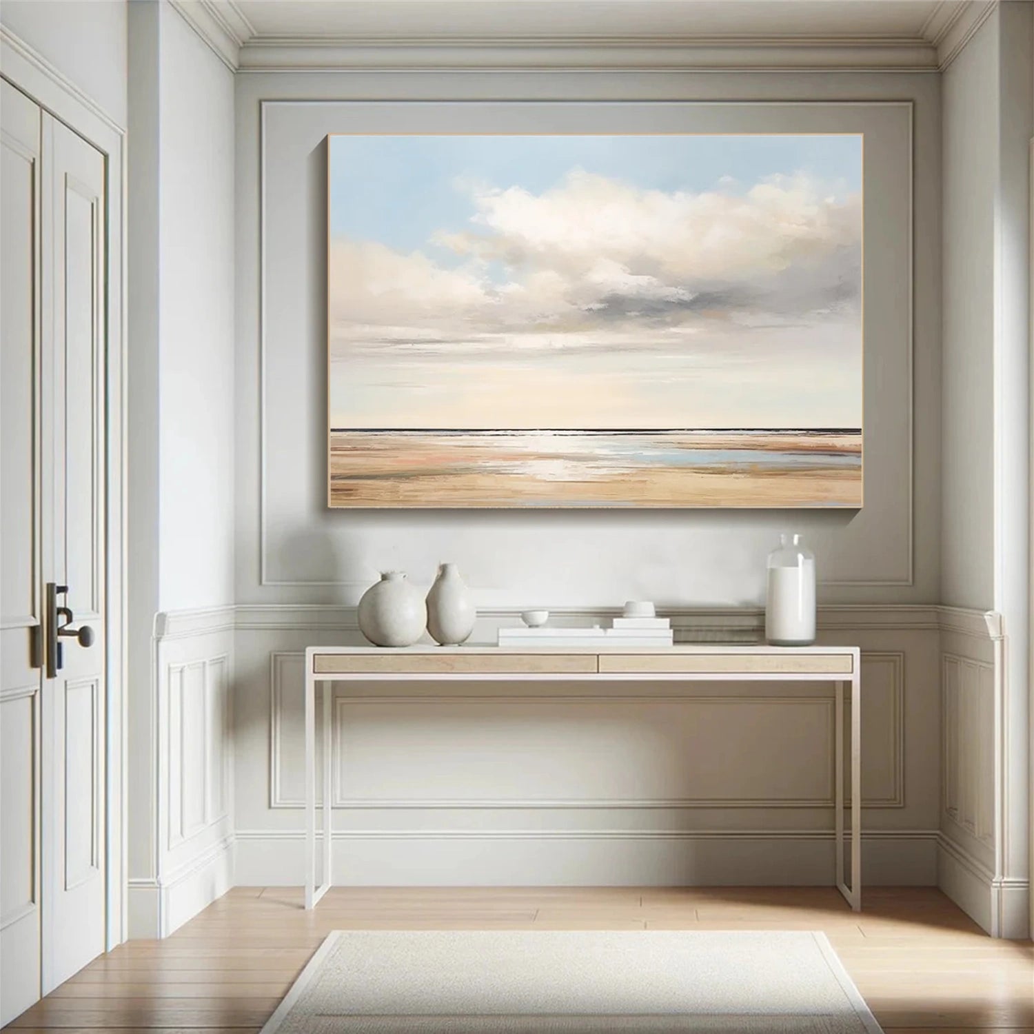 Ocean And Sky Abstract Canvas Art #OS 278