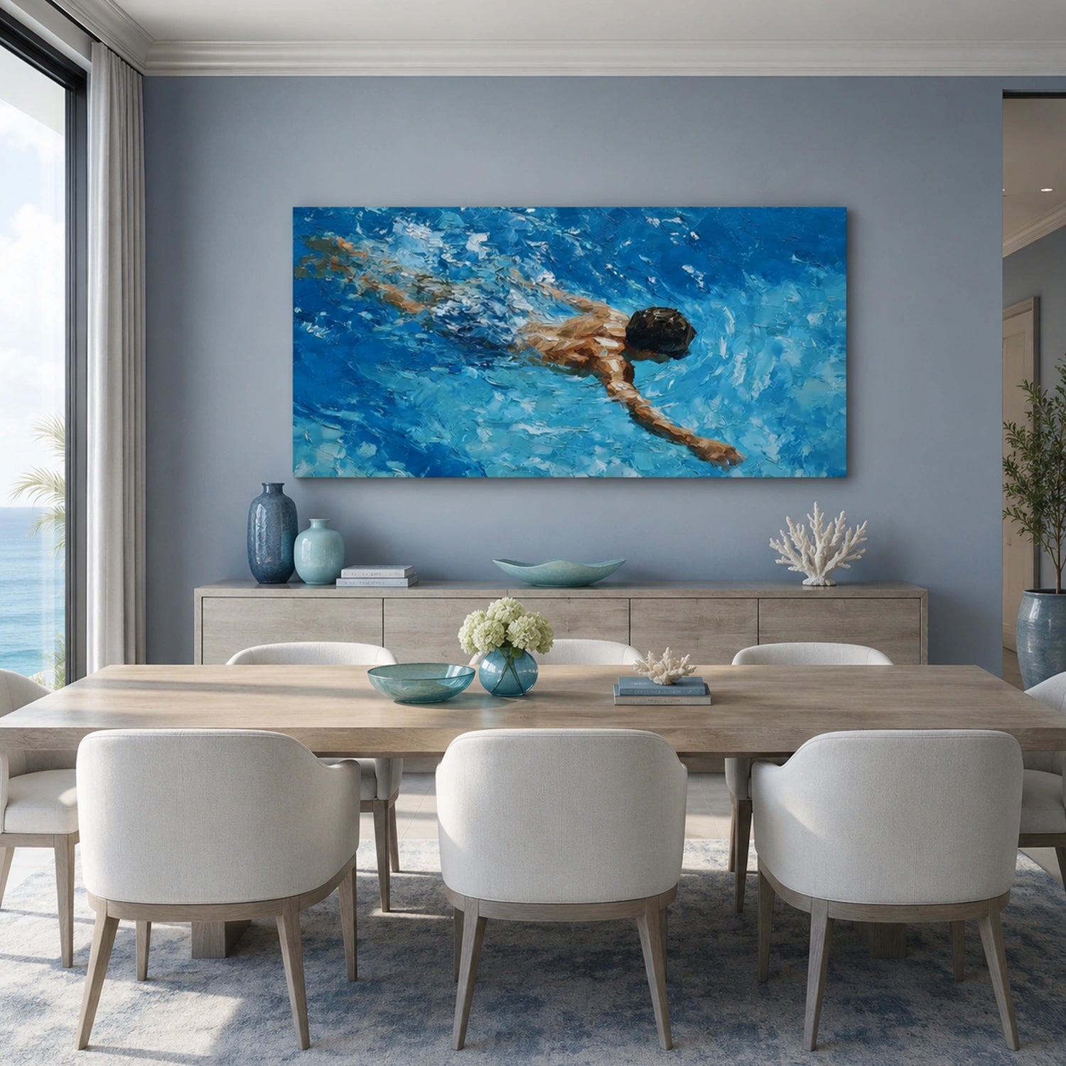 Swimming  Sport Art Painting Canvas # SA105