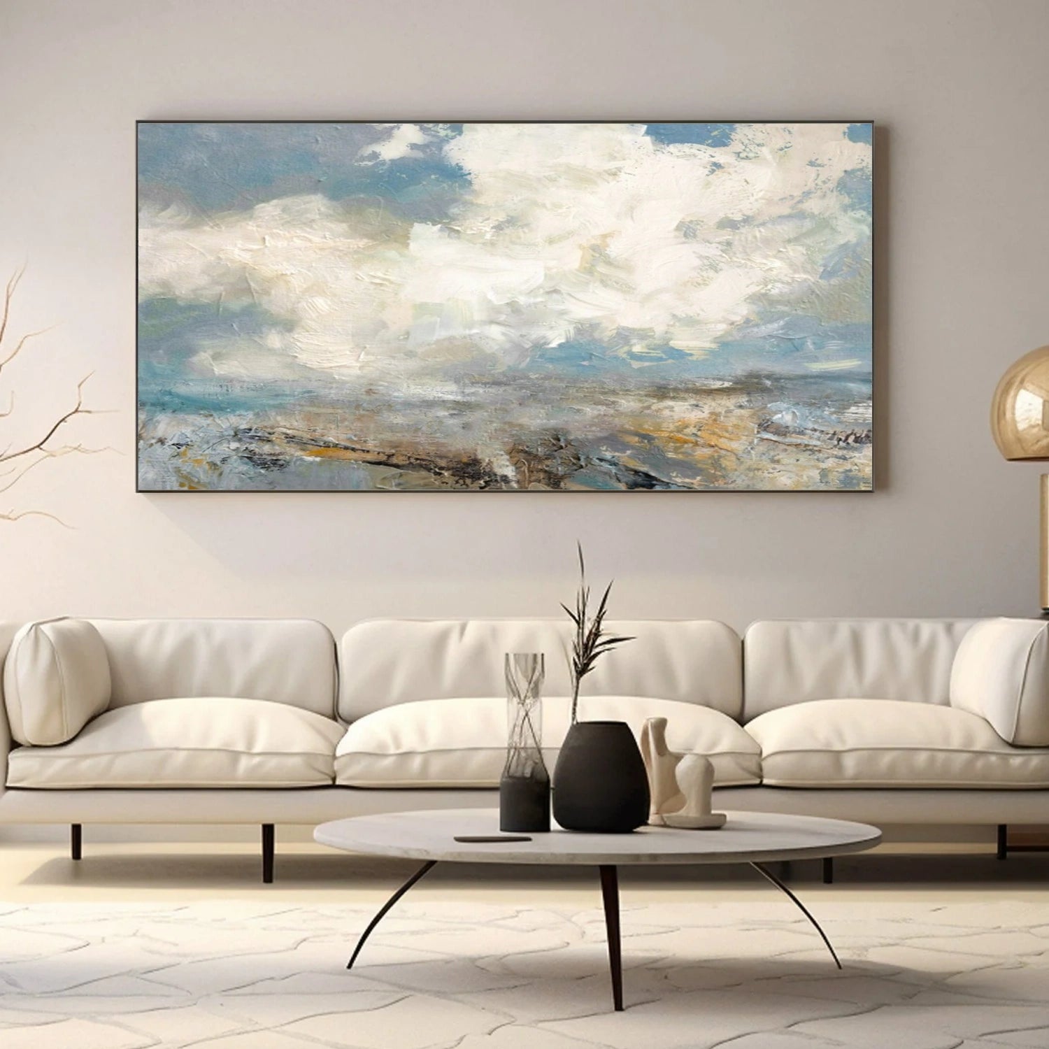 Ocean And Sky Abstract Canvas Art #OS 307