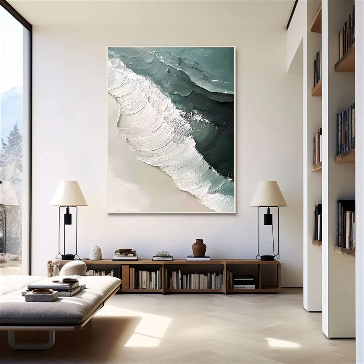 Ocean And Sky Abstract Textured Canvas Art #OS 303