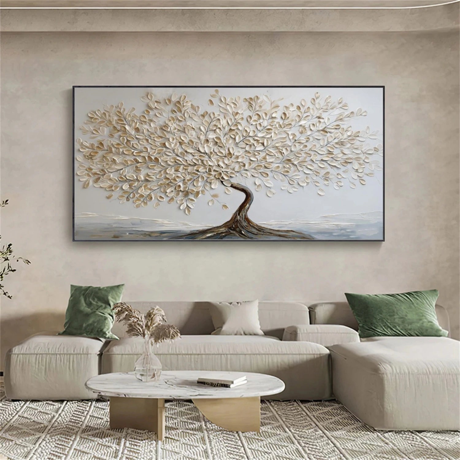 Flower & Tree Abstract Texture Canvas Art #FT 260