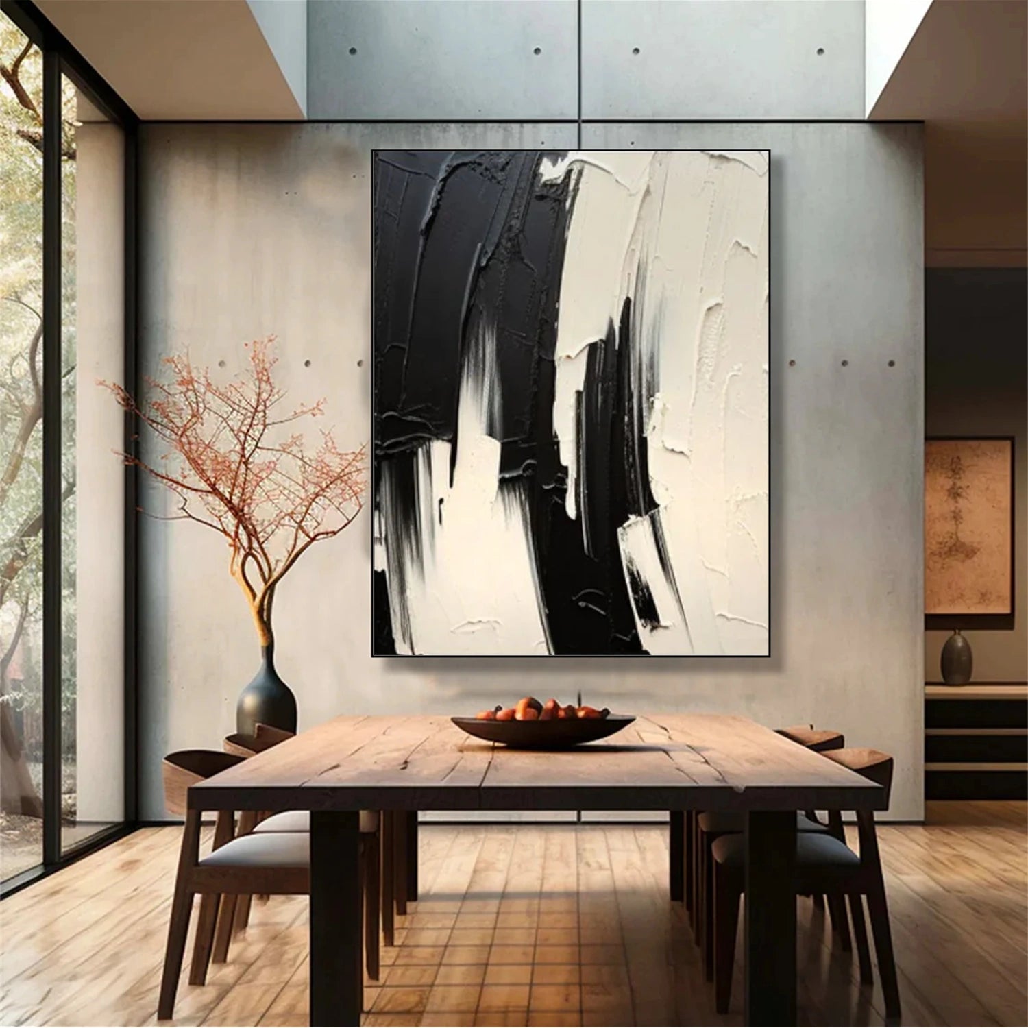 Black & Beige Abstract Wall Art #AB 516