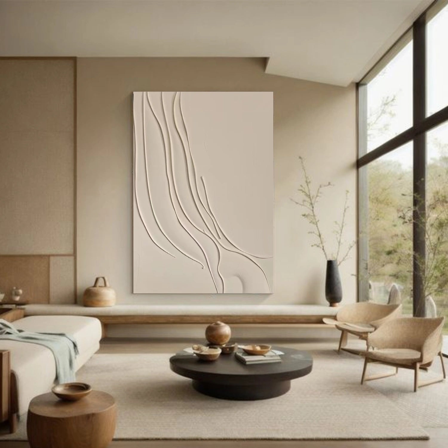 Beige Minimalist Texture Canvas Art  #MM400